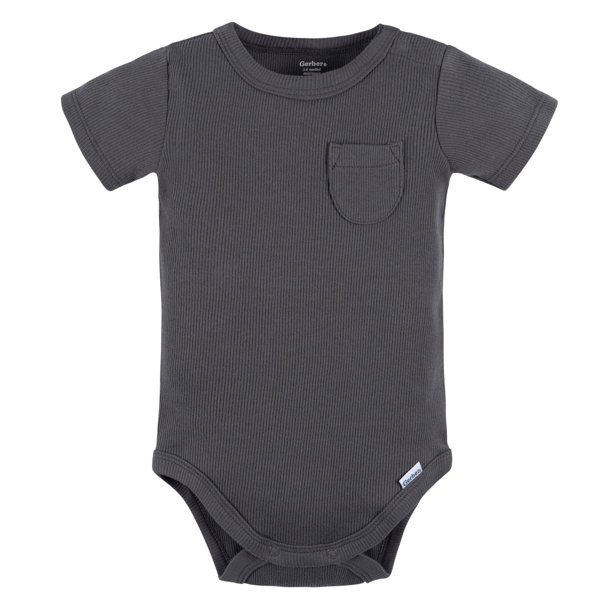 2-Piece Baby Boys Dark Grey Bodysuit and Shorts Set