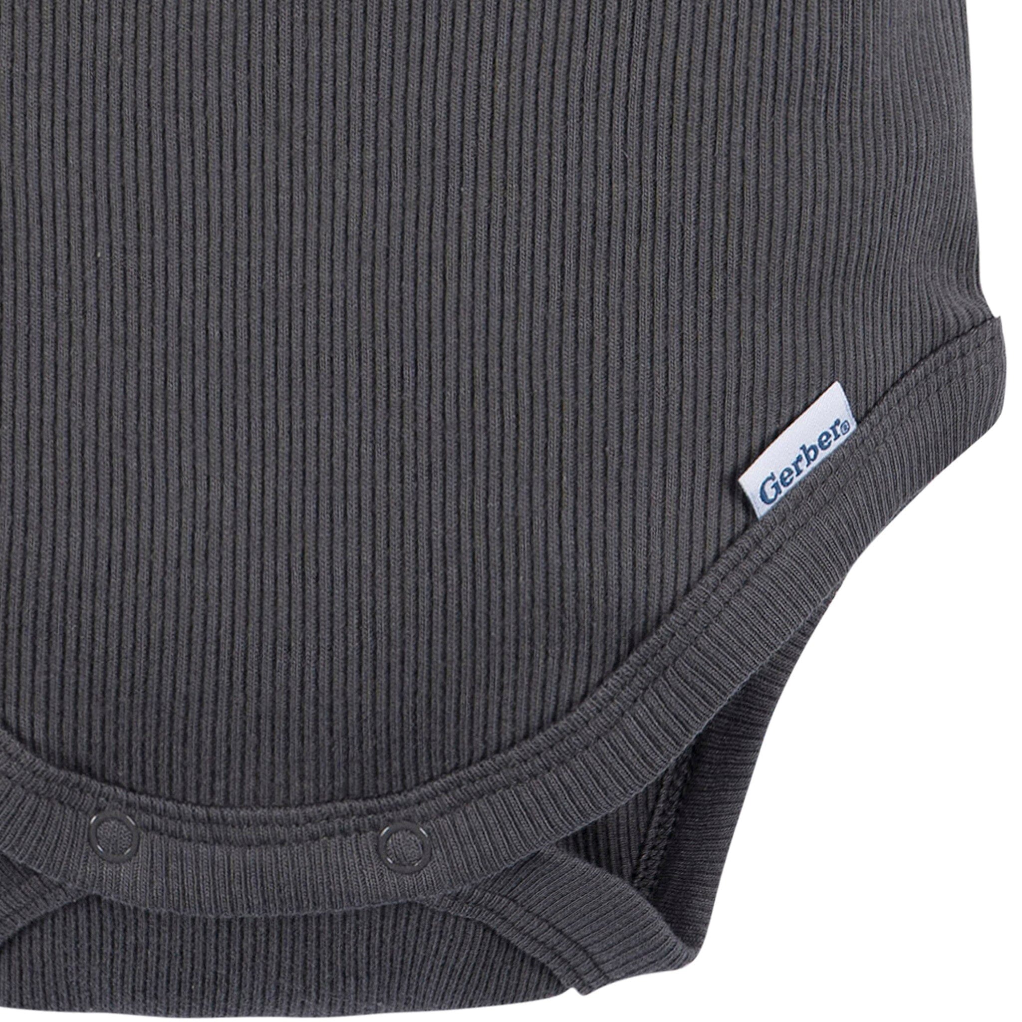 2-Piece Baby Boys Dark Grey Bodysuit and Shorts Set