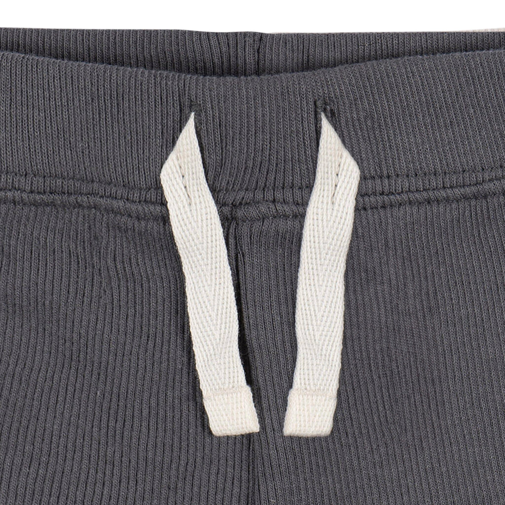2-Piece Baby Boys Dark Grey Bodysuit and Shorts Set