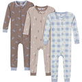 3-Pack Baby & Toddler Neutral Moose & Trees Snug Fit Footless Pajamas