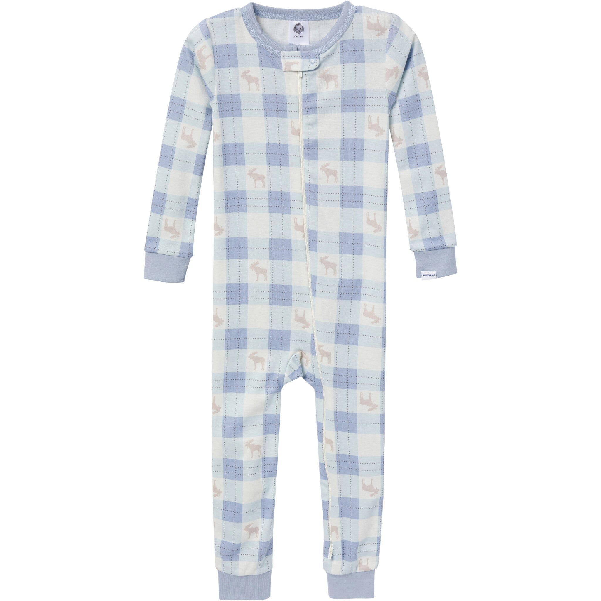 3-Pack Baby & Toddler Neutral Moose & Trees Snug Fit Footless Pajamas