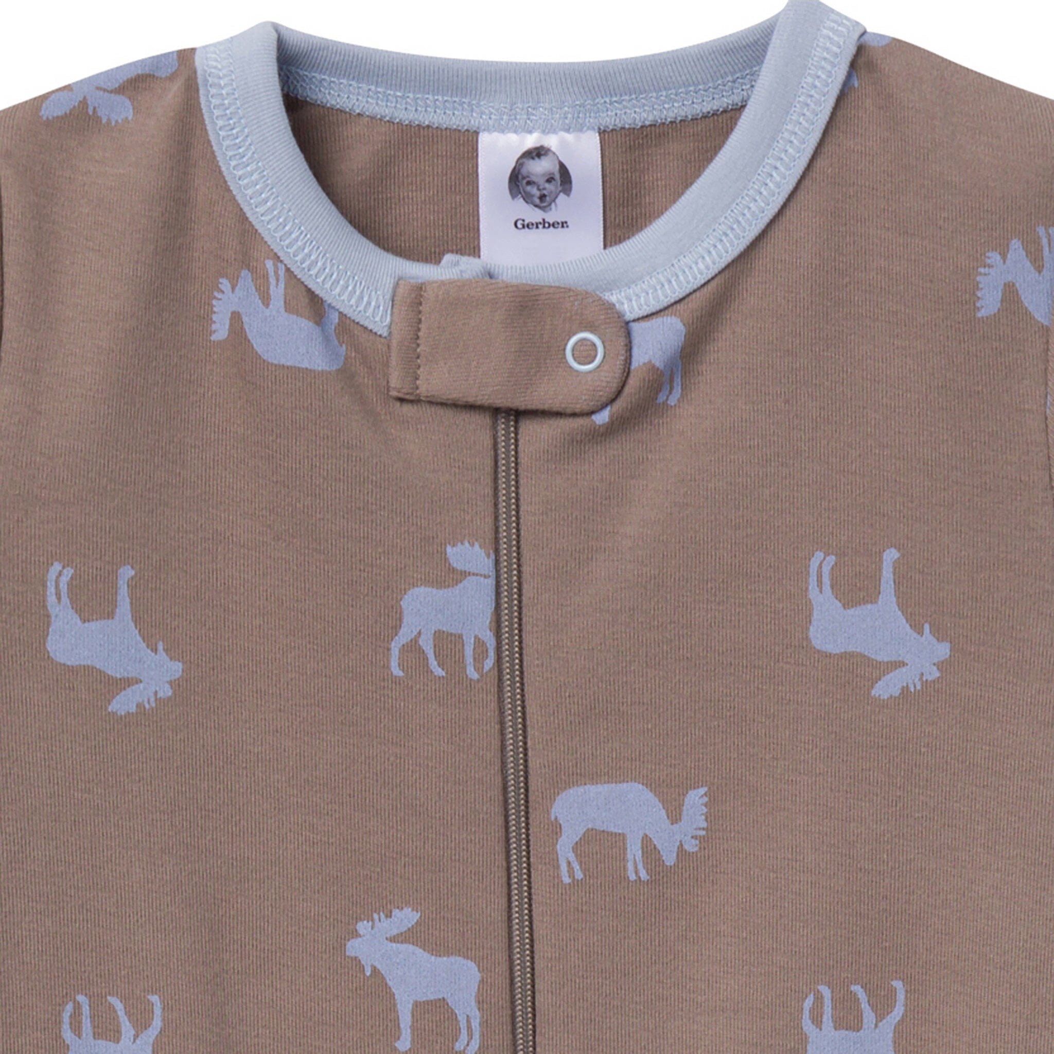 3-Pack Baby & Toddler Neutral Moose & Trees Snug Fit Footless Pajamas