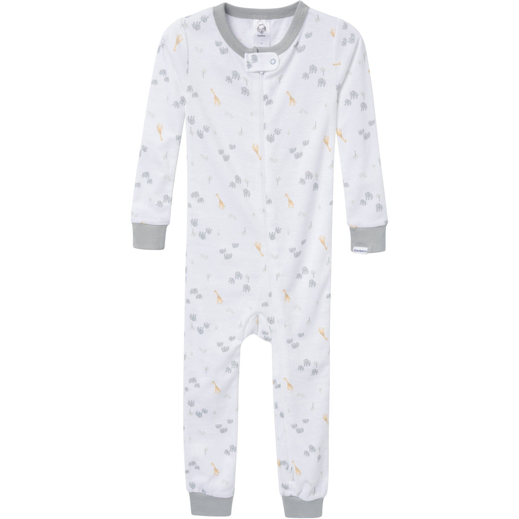 3-Pack Baby & Toddler Neutral Safari Snug Fit Footless Pajamas