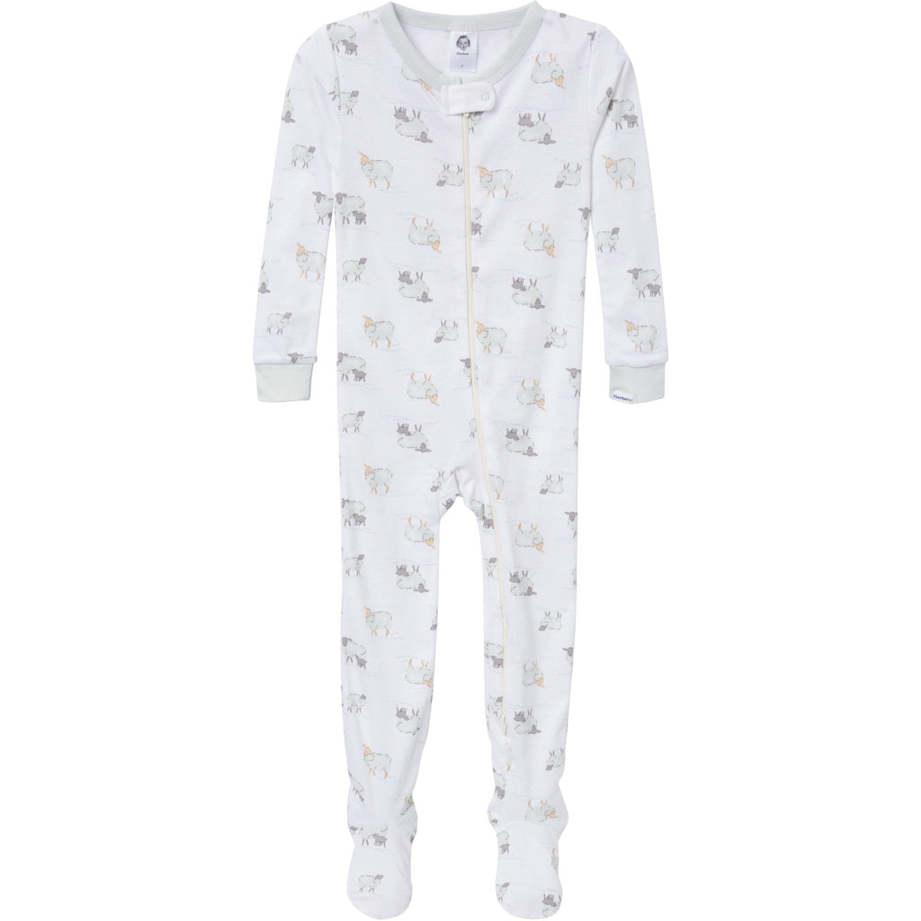 4-Pack Baby & Toddler Neutral Farm Snug Fit Footed Pajamas
