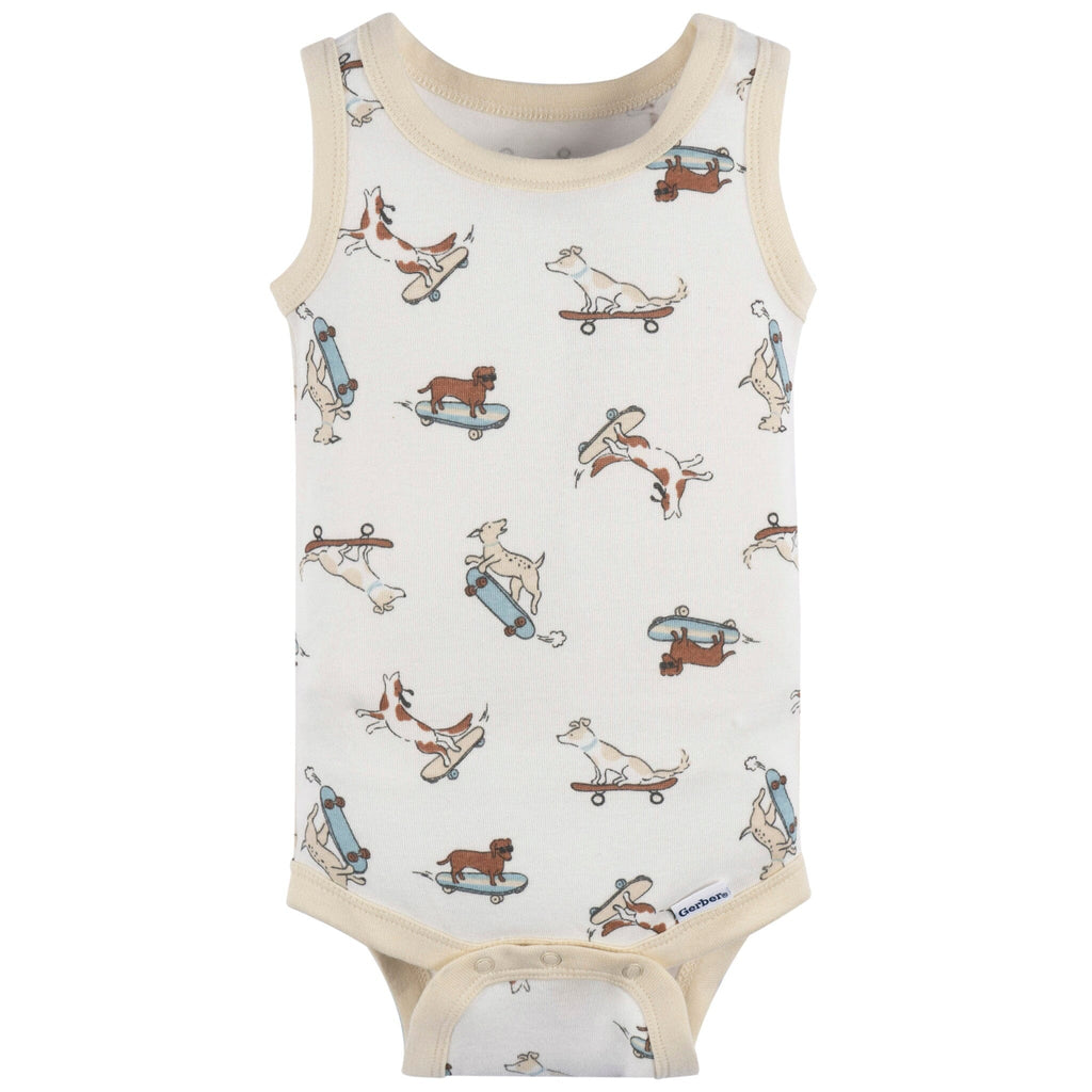 4-Pack Baby Boys Blue Bike Sleeveless Onesies® Bodysuits