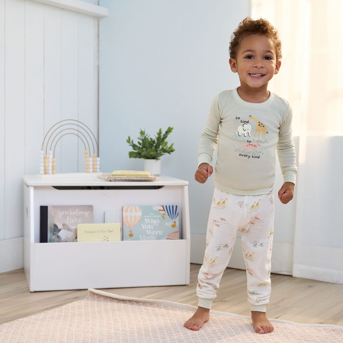 4-Piece Infant & Toddler Neutral Safari Tops and Pants Sets