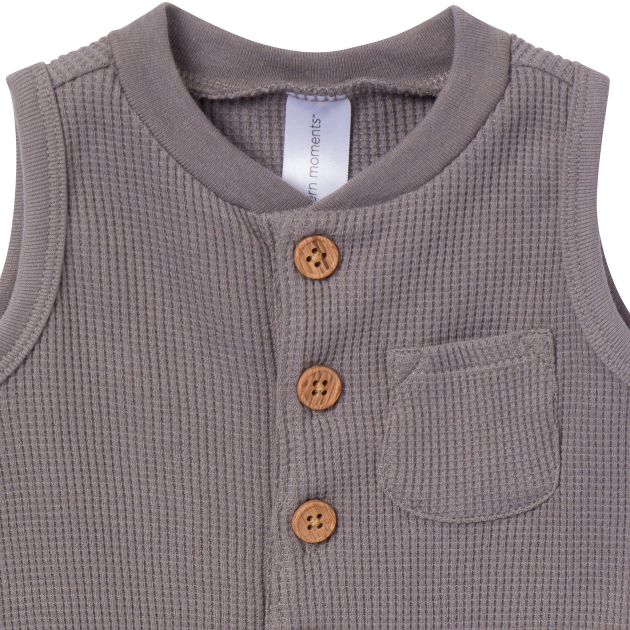 Baby Boys Medium Grey Sleeveless Romper