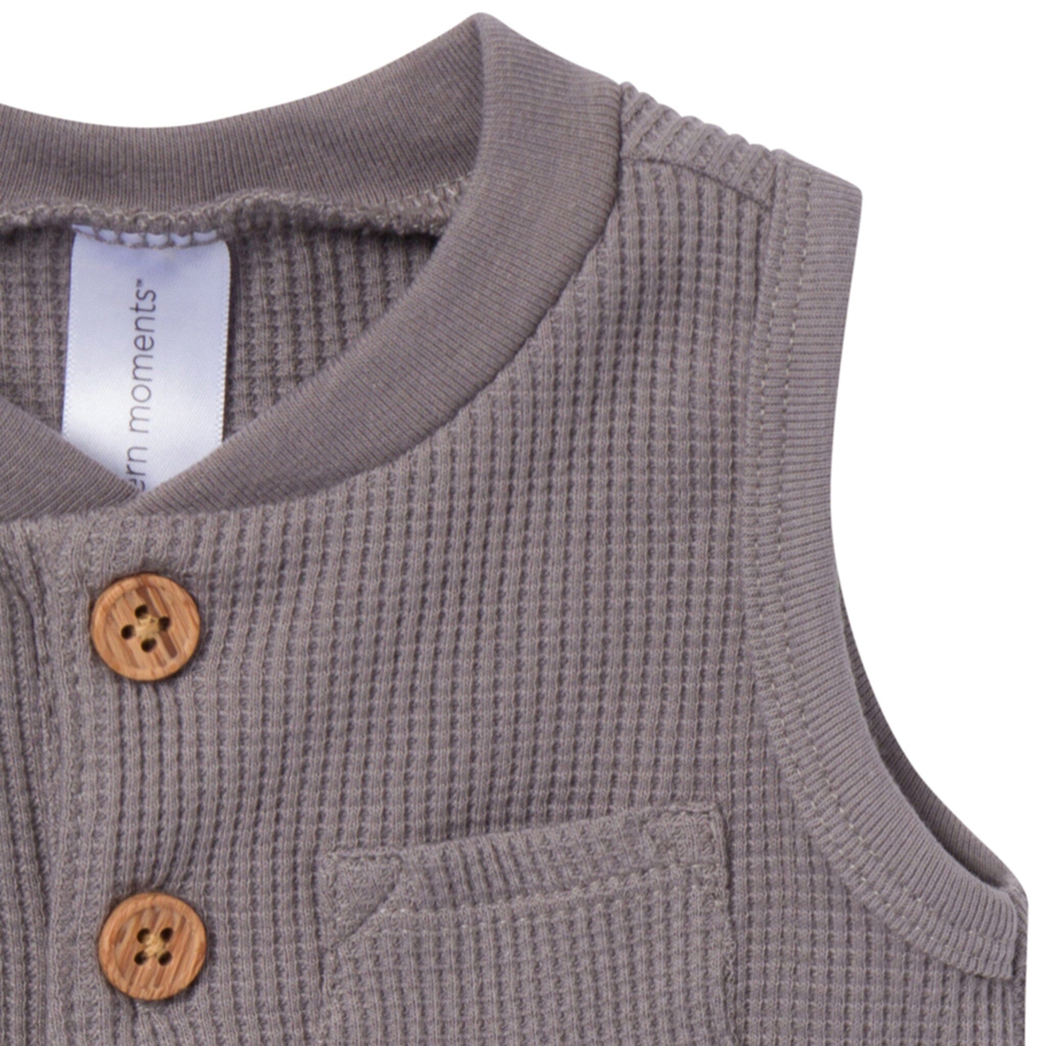 Baby Boys Medium Grey Sleeveless Romper