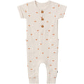 Baby Neutral Beige Suns Short Sleeve Long Leg Romper