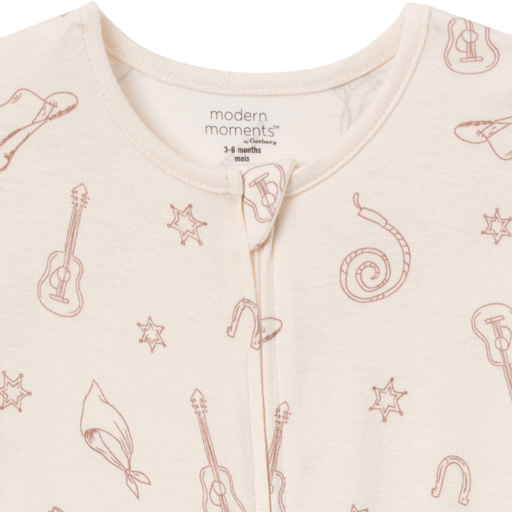 2-Pack Baby & Toddler Neutral Beige Cowboy Viscose Snug Fit Footless Pajamas
