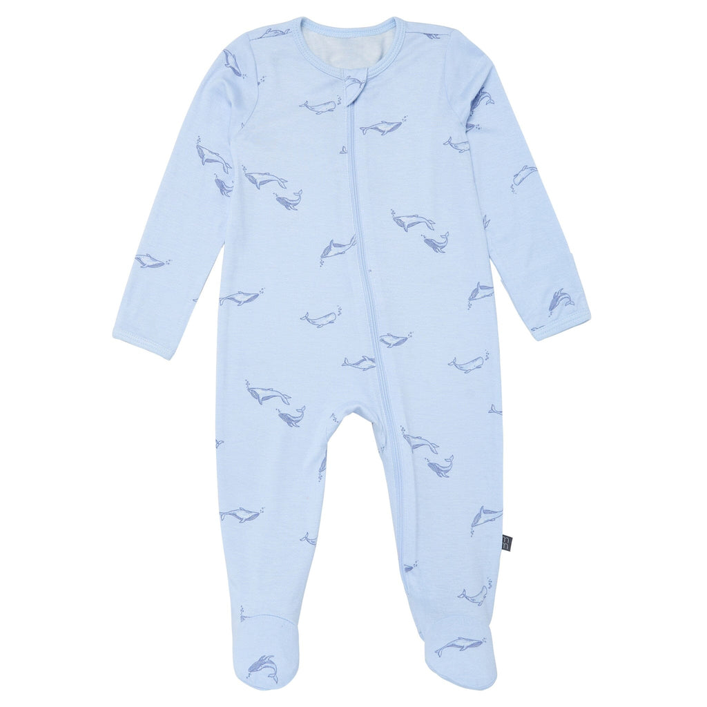 2-Pack Baby Boys Light Blue Whale Sleep 'N Plays With Mitten Cuffs