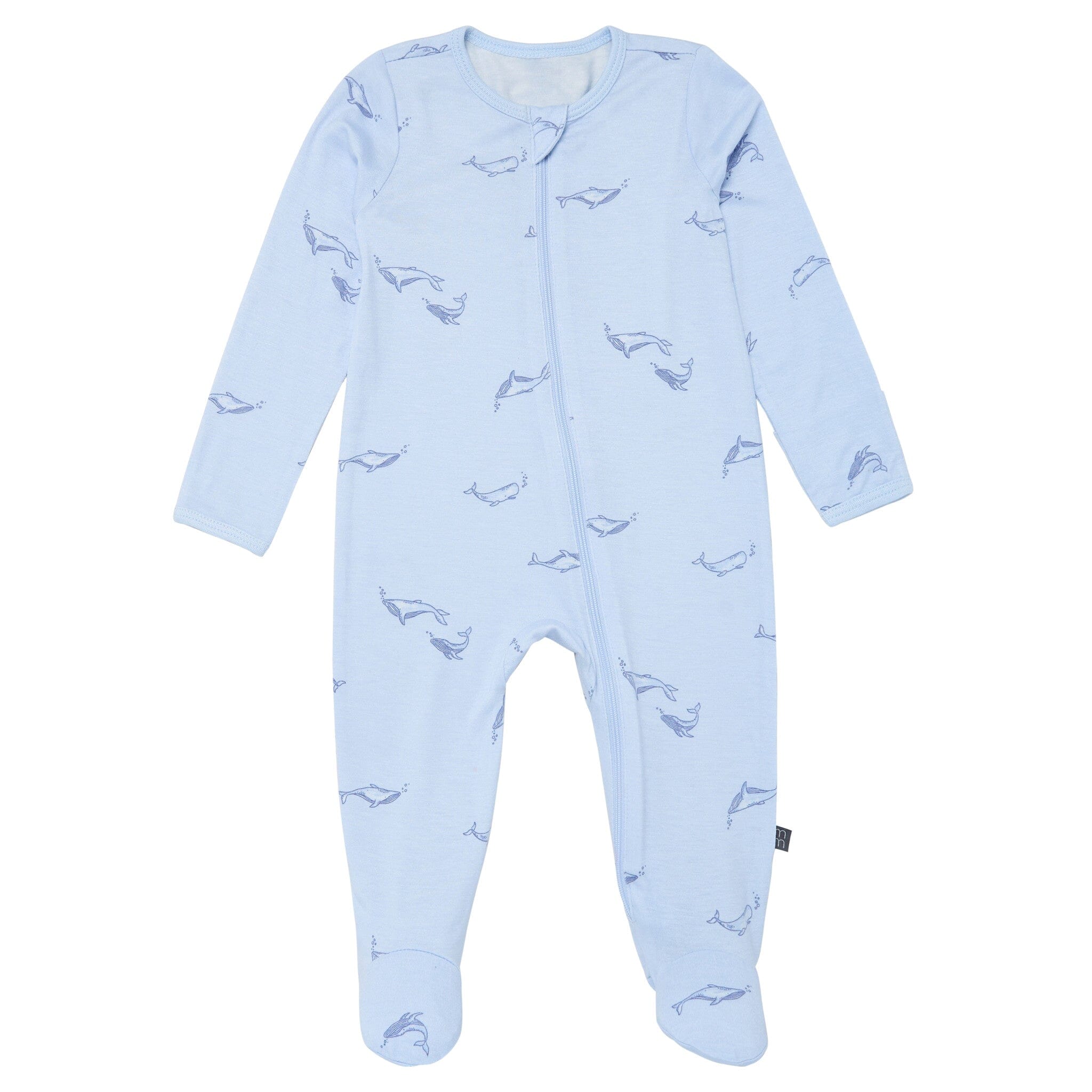 2-Pack Baby Boys Light Blue Whale Sleep 'N Plays With Mitten Cuffs