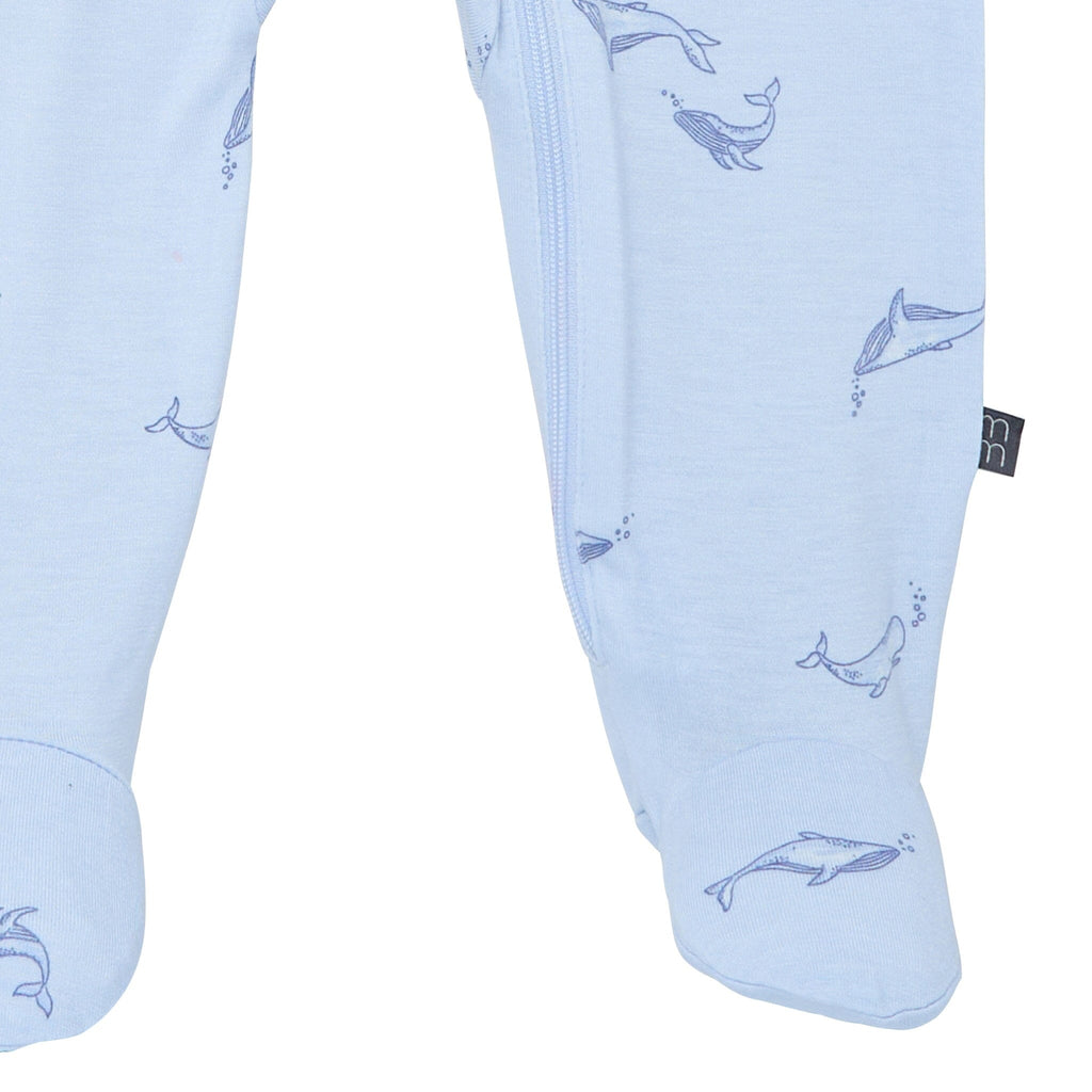 2-Pack Baby Boys Light Blue Whale Sleep 'N Plays With Mitten Cuffs