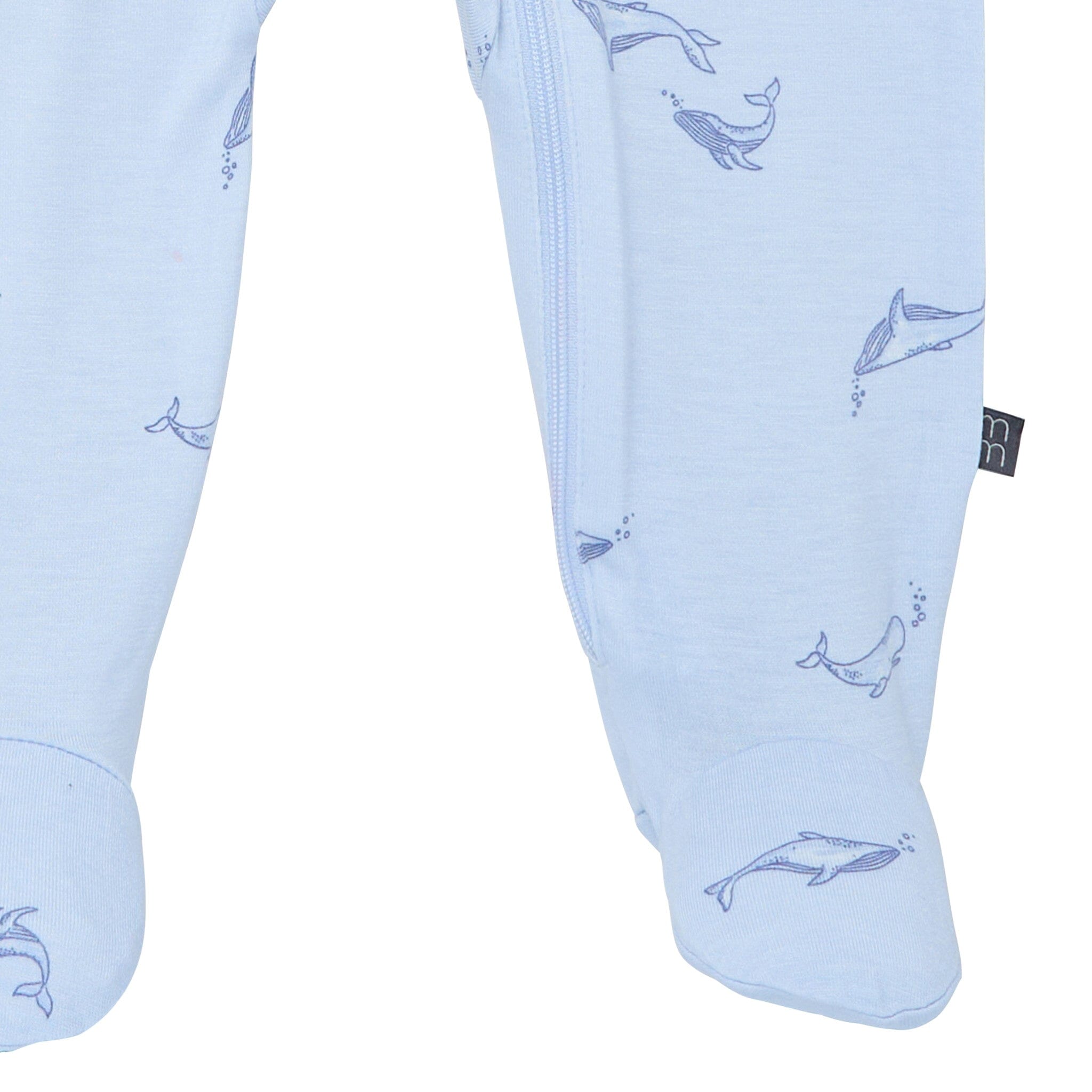 2-Pack Baby Boys Light Blue Whale Sleep 'N Plays With Mitten Cuffs