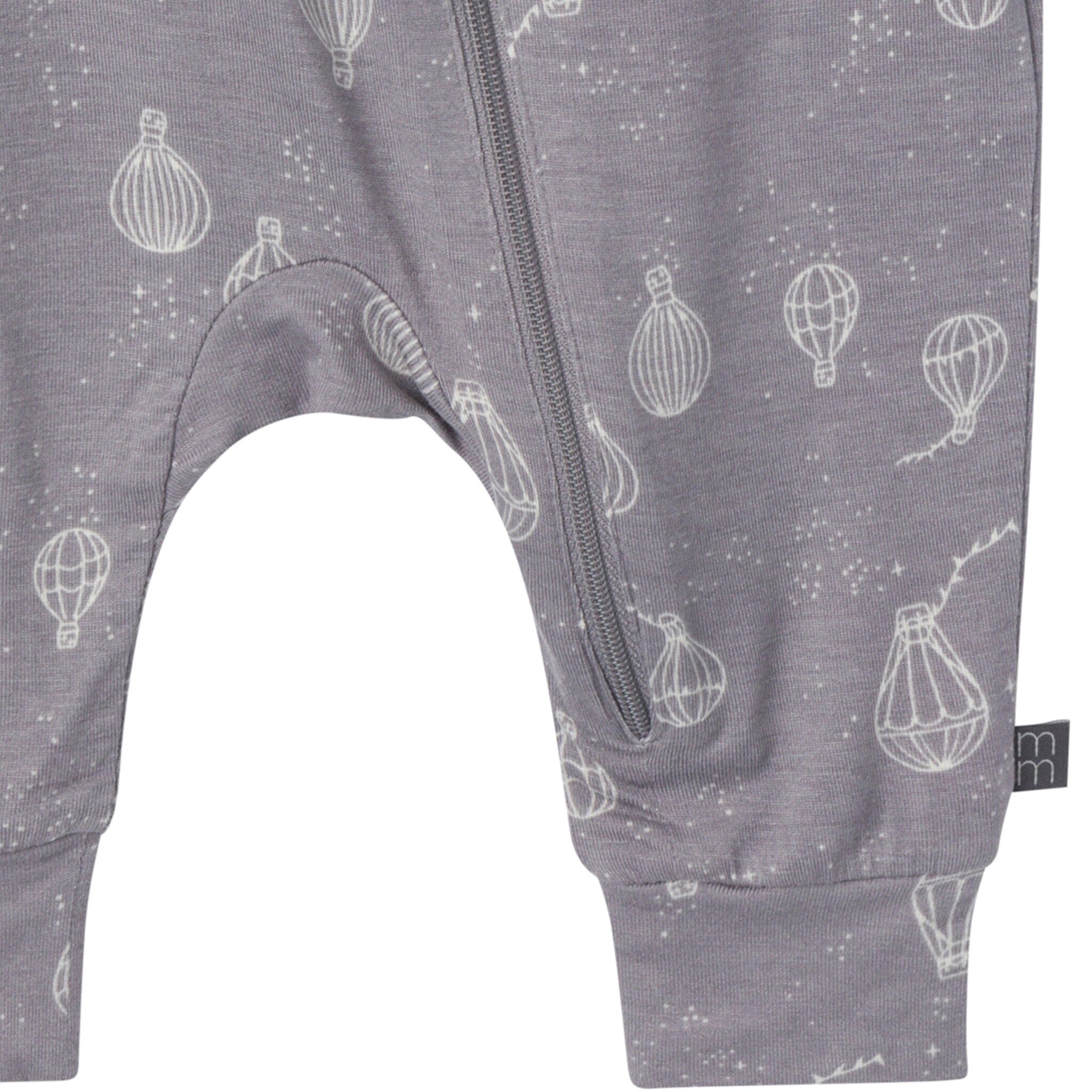 2-Pack Baby Neutral Hot Air Balloon Zip Front Viscose Rompers