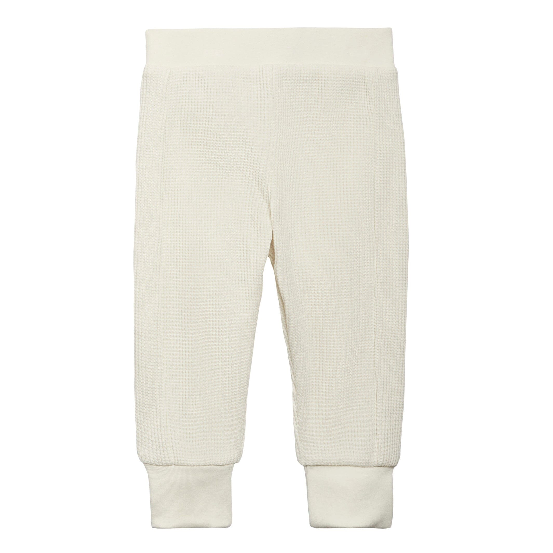 2-Piece Baby Neutral Ivory Waffle Hoodie and Pant Set