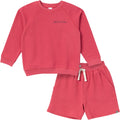2-Piece Infant & Toddler Boys Dusty Red Long Sleeve Top and Shorts Set