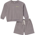 2-Piece Infant & Toddler Boys Grey Long Sleeve Top and Shorts Set