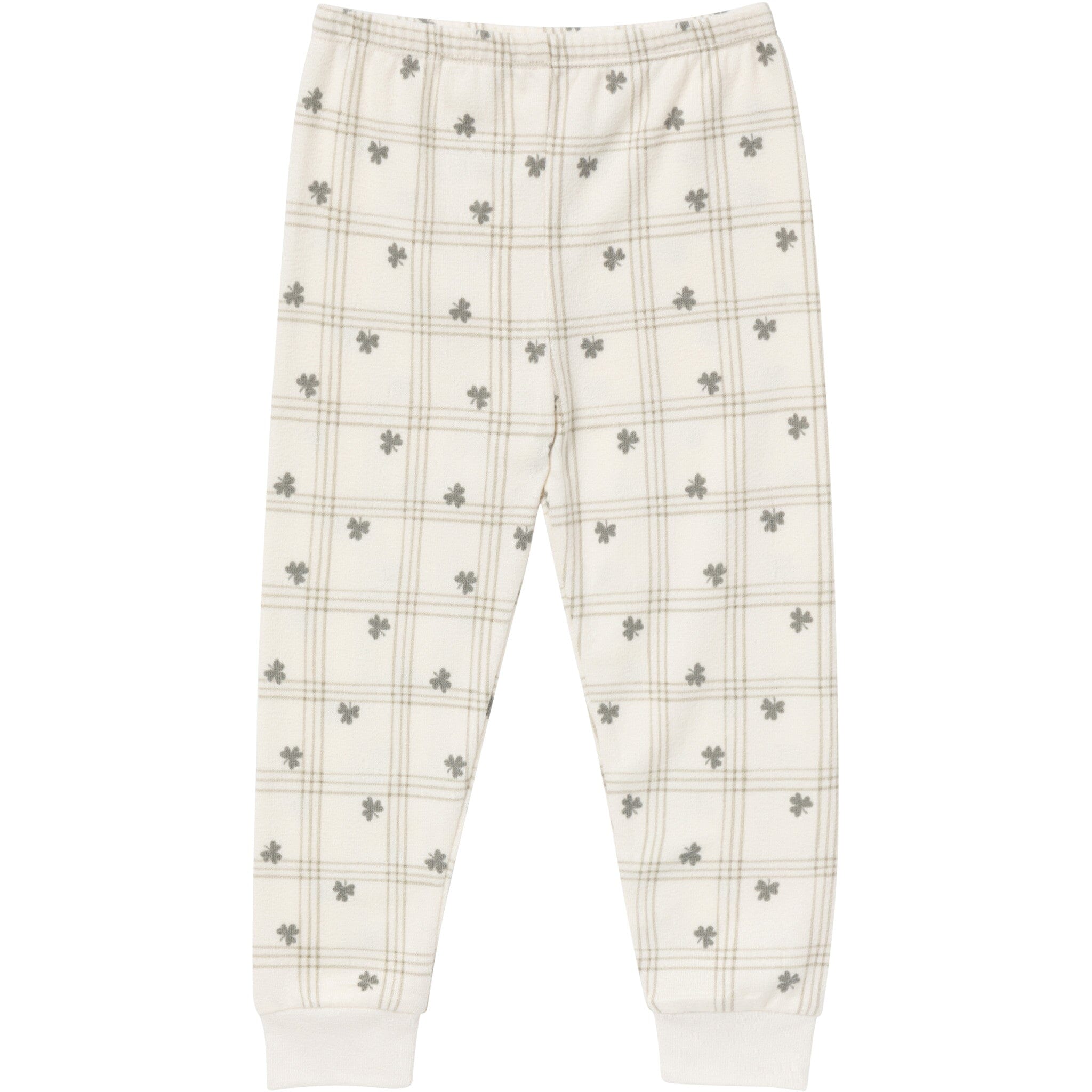 2-Piece Infant & Toddler Neutral Ivory Shamrock Snug Fitting Hacci Pajamas Set