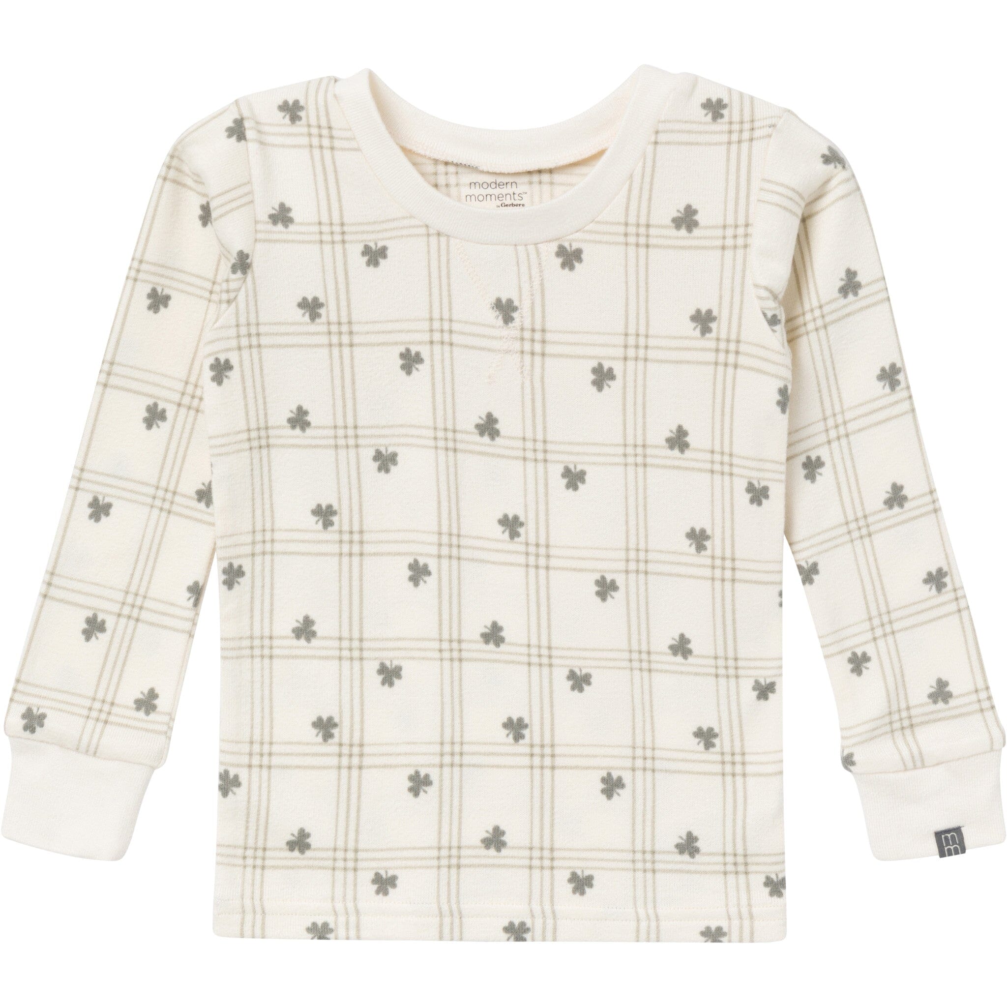 2-Piece Infant & Toddler Neutral Ivory Shamrock Snug Fitting Hacci Pajamas Set