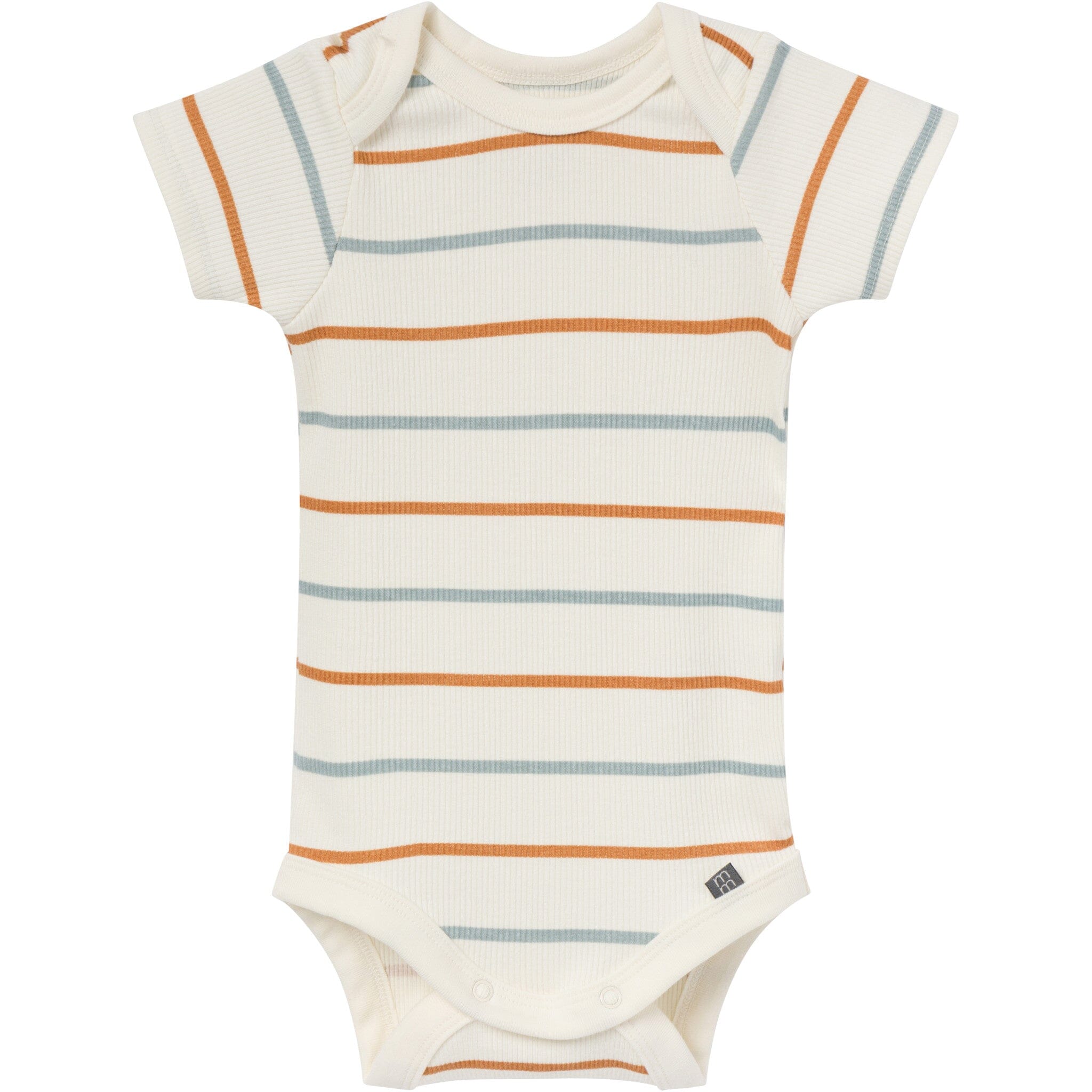 4-Piece Baby Boys Ivory Stripe Short Sleeve Bodysuits and Shorts Set