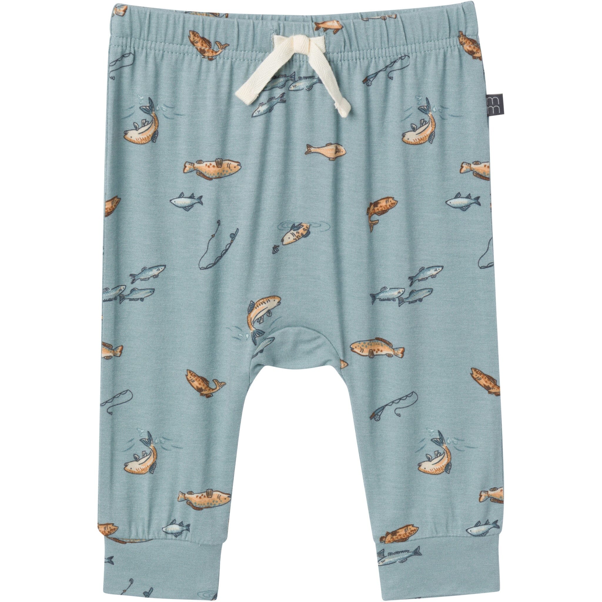 4-Piece Baby Boys Teal Fishing Bodysuits and Pants Viscose Set