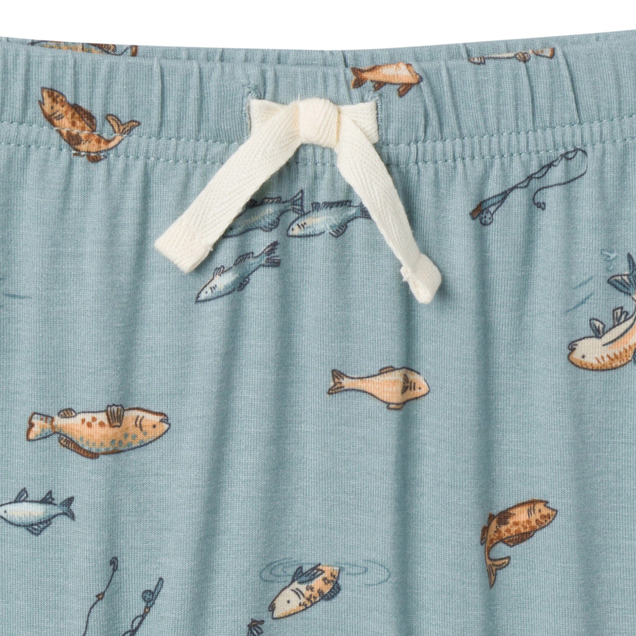 4-Piece Baby Boys Teal Fishing Bodysuits and Pants Viscose Set