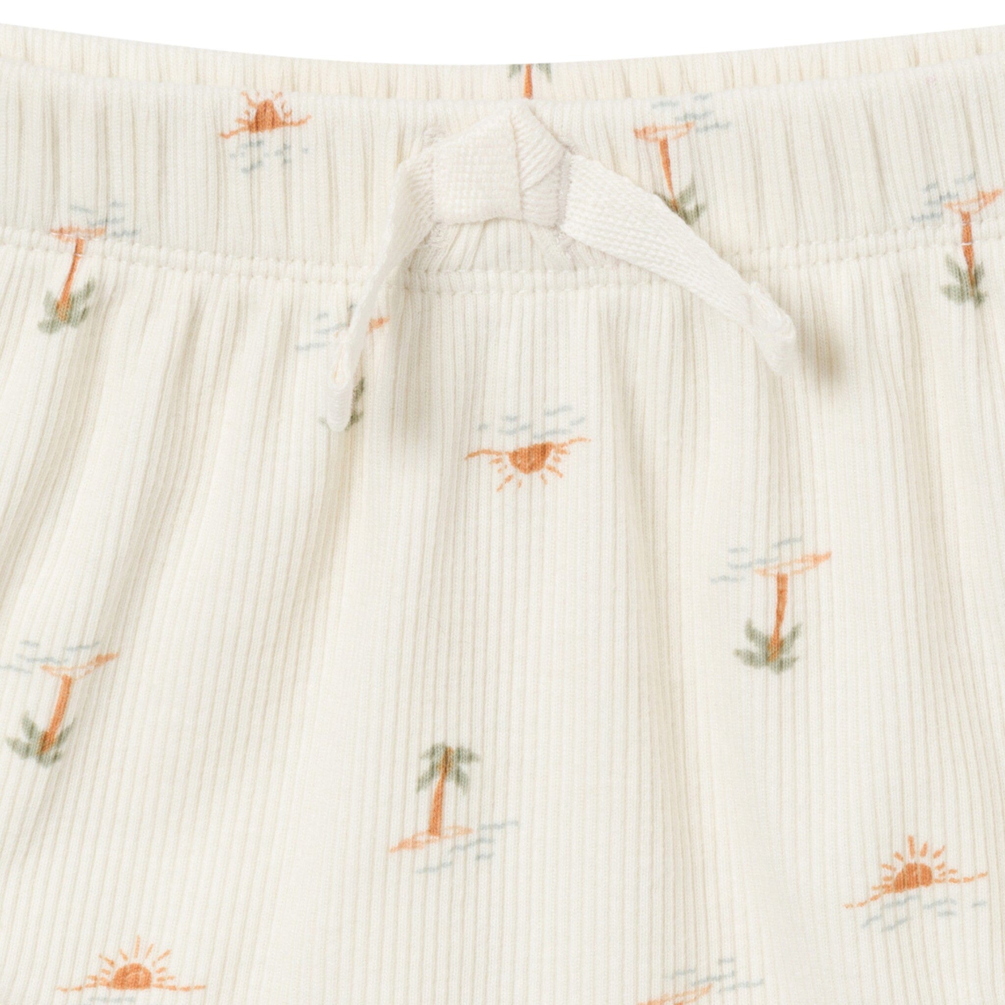 4-Piece Baby Neutral Ivory Mini Island Short Sleeve Bodysuits and Shorts Set