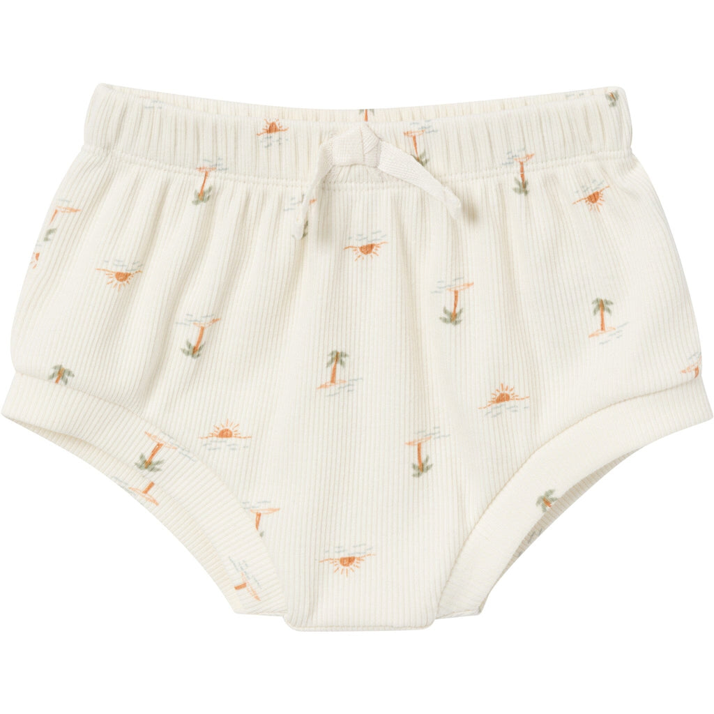 4-Piece Baby Neutral Ivory Mini Island Short Sleeve Bodysuits and Shorts Set