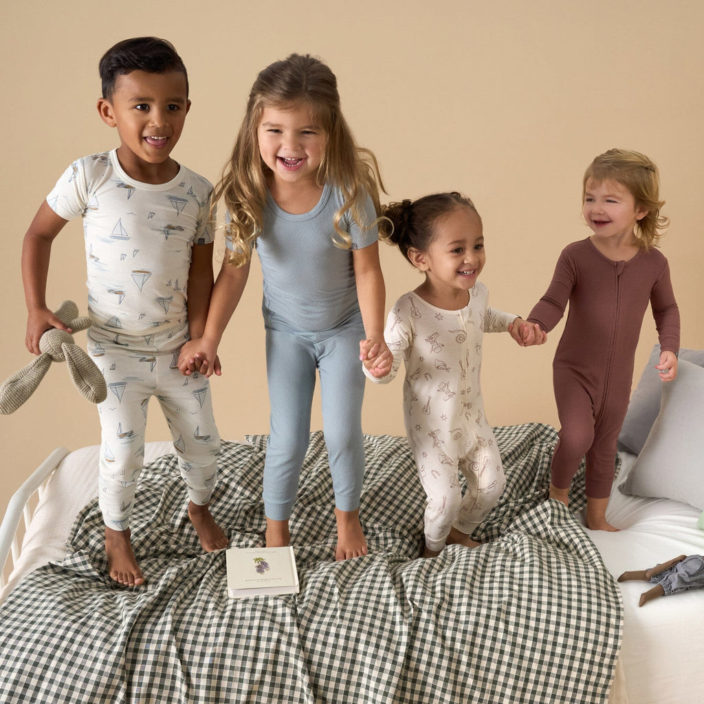4-Piece Infant & Toddler Boys Ivory Sailing Viscose Snug Fitting Pajamas