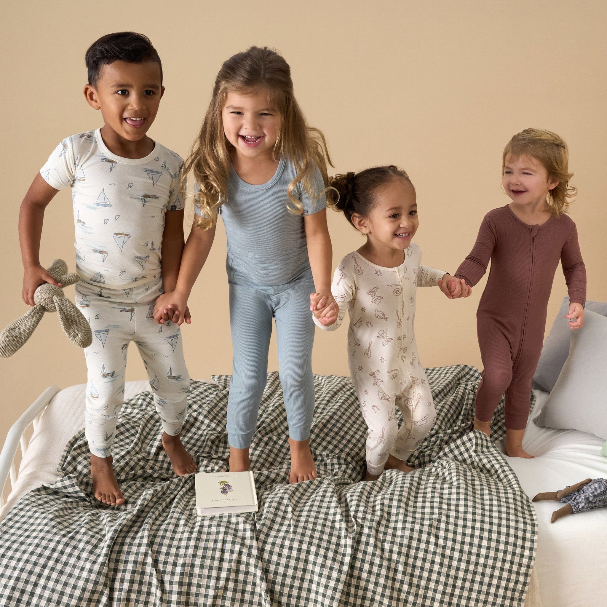 4-Piece Infant & Toddler Boys Ivory Sailing Viscose Snug Fitting Pajamas