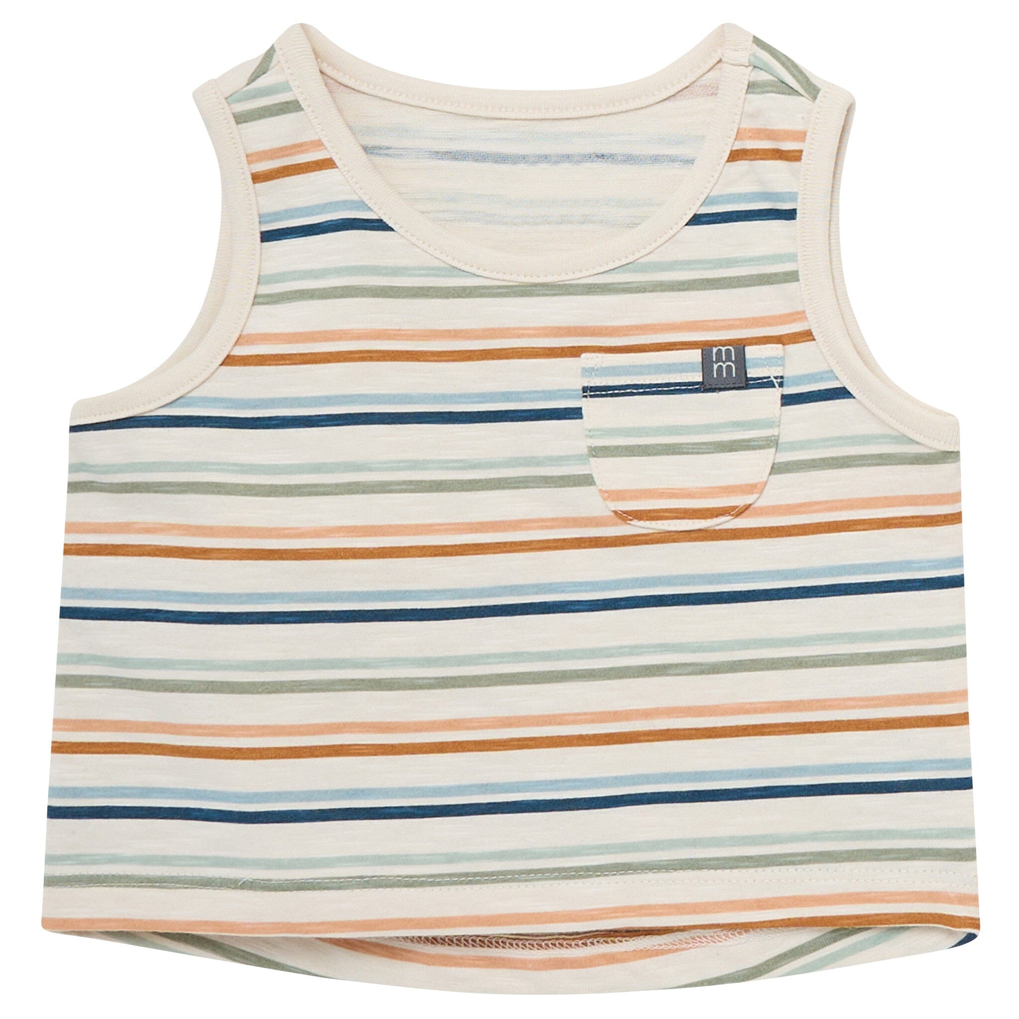 4-Piece Baby Boys Beige Stripe Sleeveless Shirts and Shorts Set