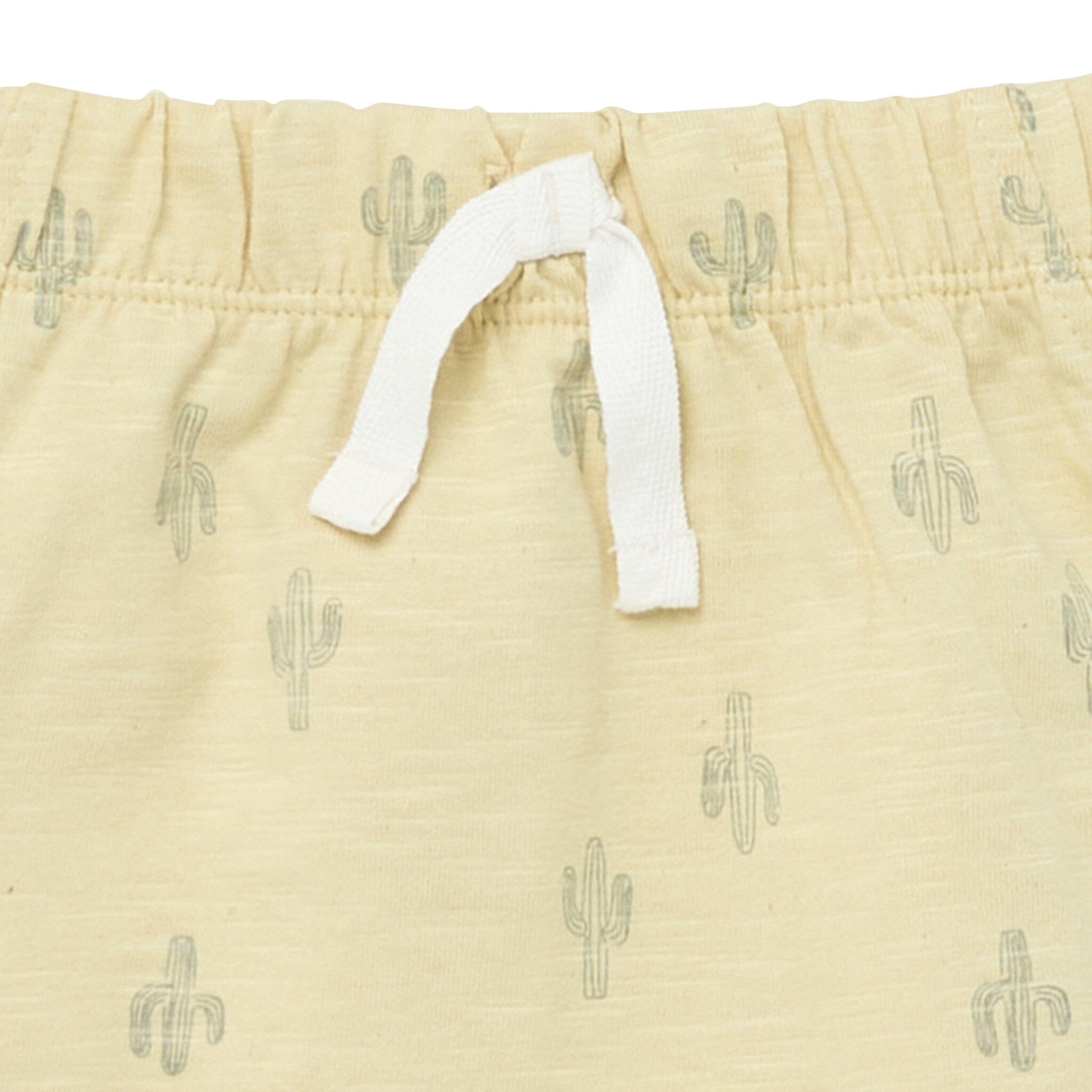 4-Piece Baby Boys Dusty Yellow Cactus Sleeveless Shirts and Shorts Set