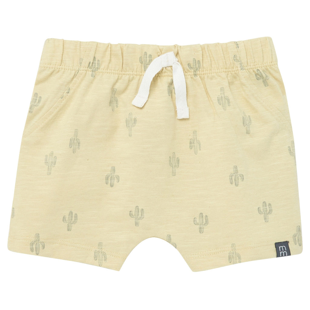 4-Piece Baby Boys Dusty Yellow Cactus Sleeveless Shirts and Shorts Set