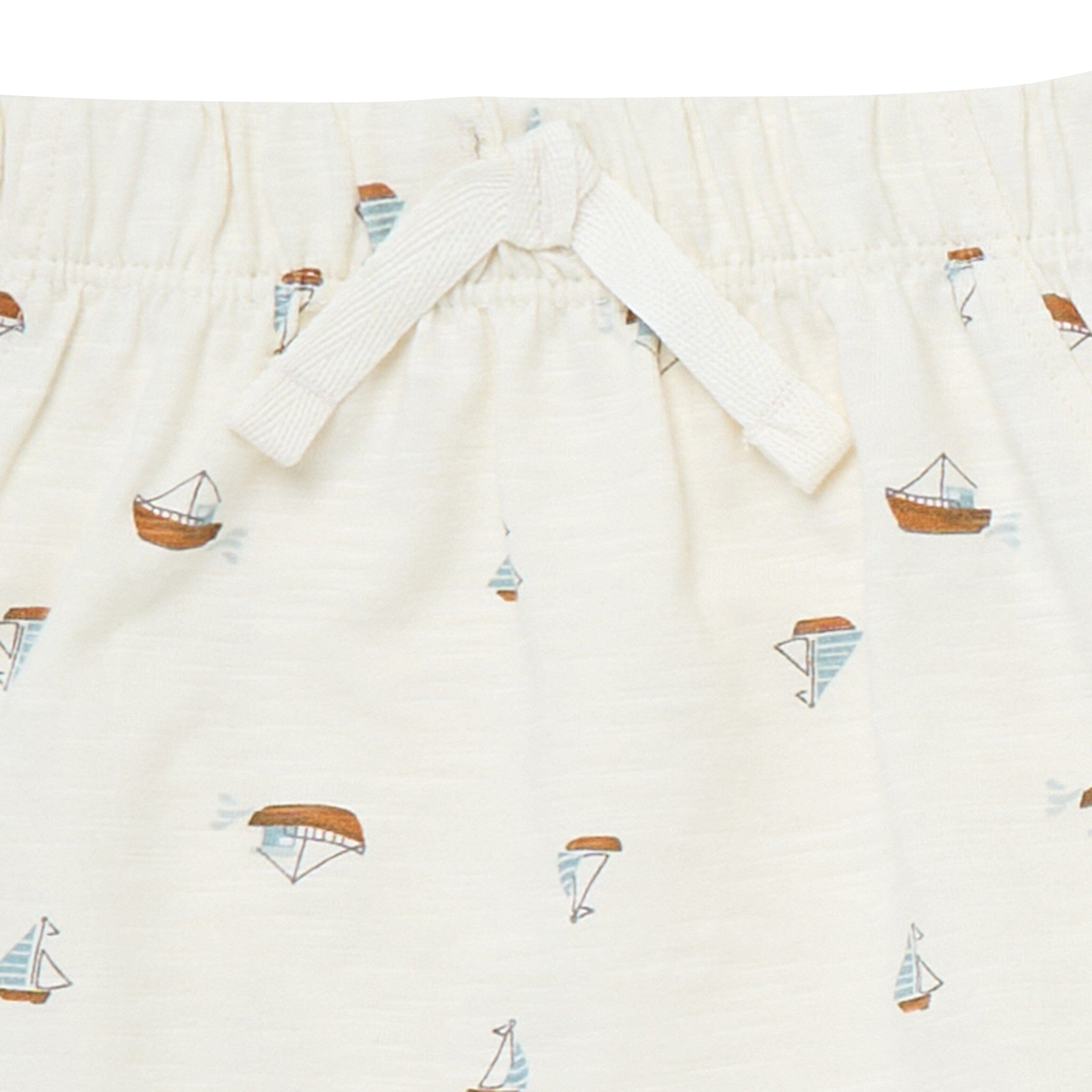 4-Piece Baby Boys Ivory Sailboats Sleeveless Shirts and Shorts Set