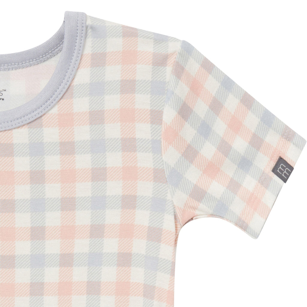 4-Piece Infant & Toddler Neutral Blue Plaid Viscose Snug Fitting Pajamas