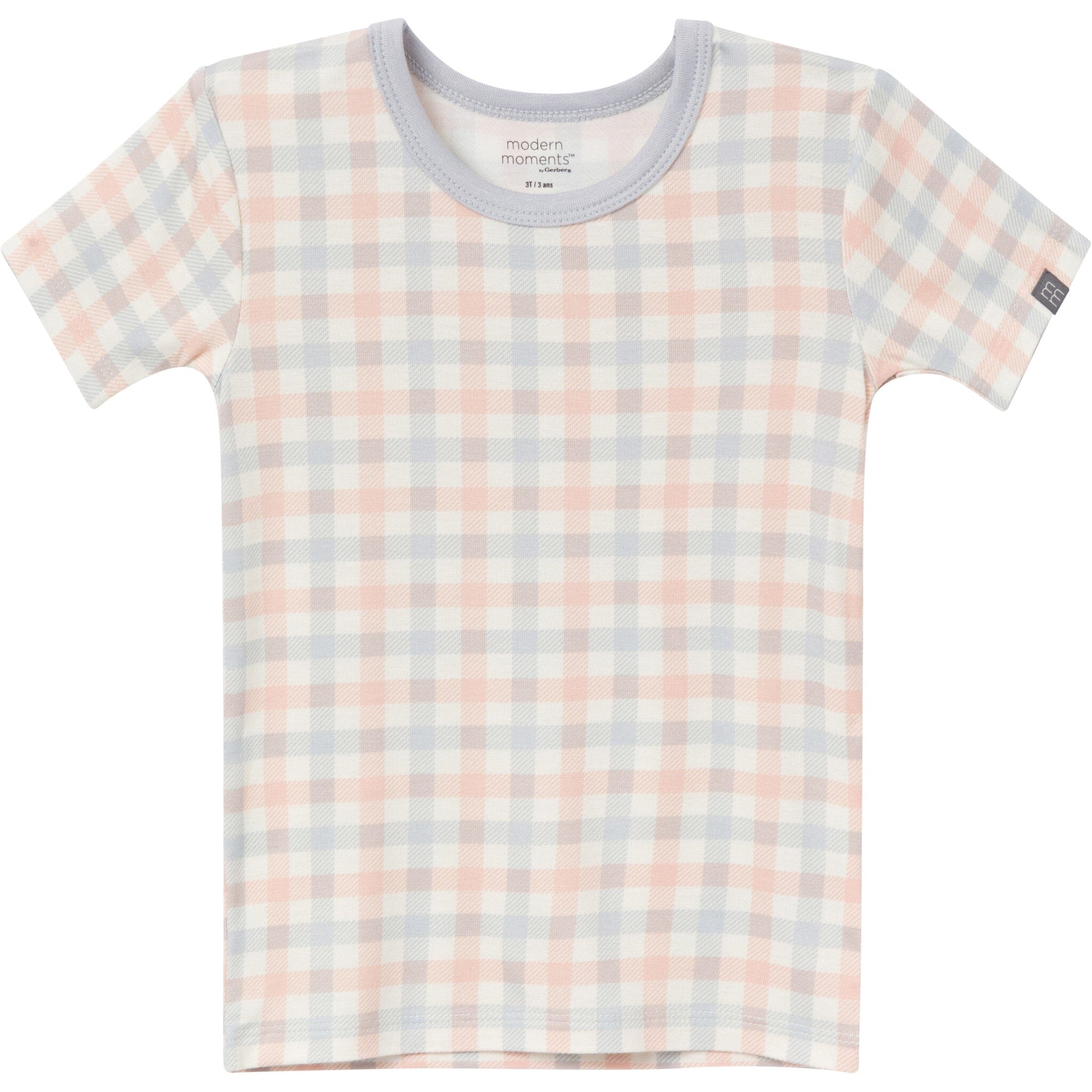 4-Piece Infant & Toddler Neutral Blue Plaid Viscose Snug Fitting Pajamas
