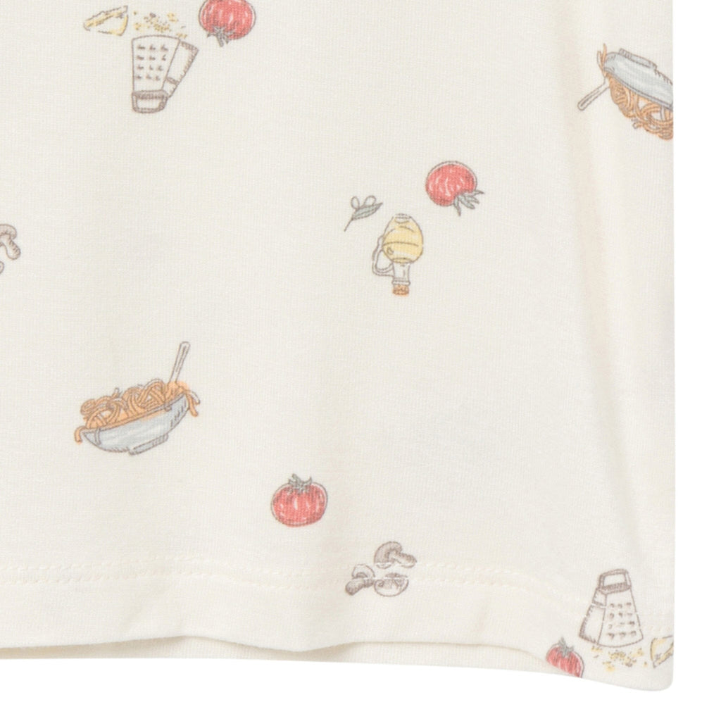 4-Piece Infant & Toddler Neutral Pasta Dinner Viscose Snug Fitting Pajamas