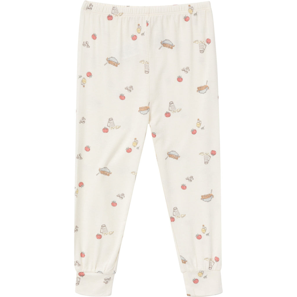 4-Piece Infant & Toddler Neutral Pasta Dinner Viscose Snug Fitting Pajamas