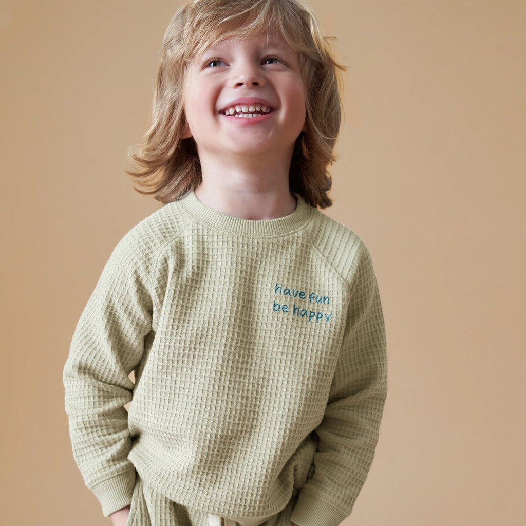 2-Piece Infant & Toddler Boys Light Green Long Sleeve Top and Shorts Set