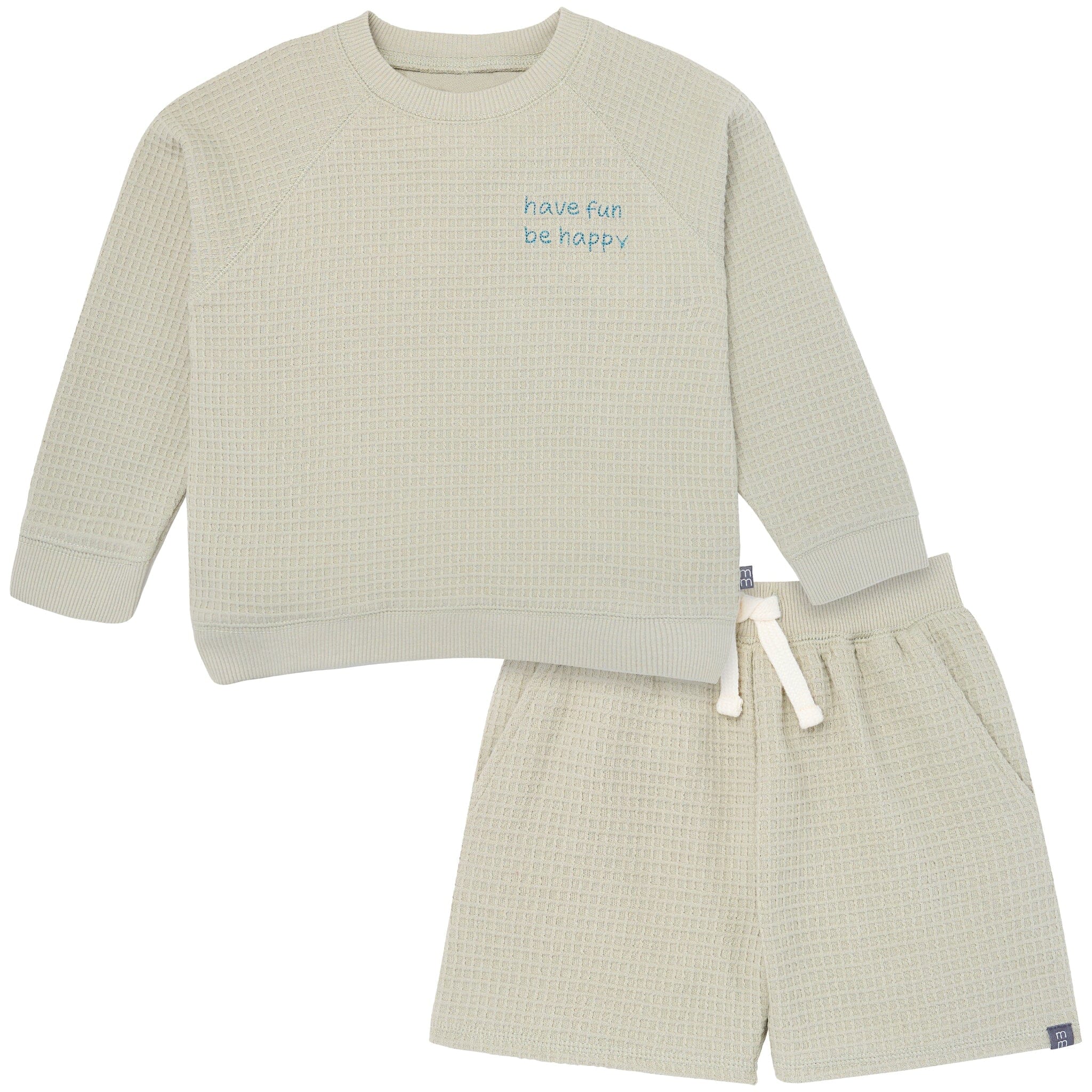 2-Piece Infant & Toddler Boys Light Green Long Sleeve Top and Shorts Set