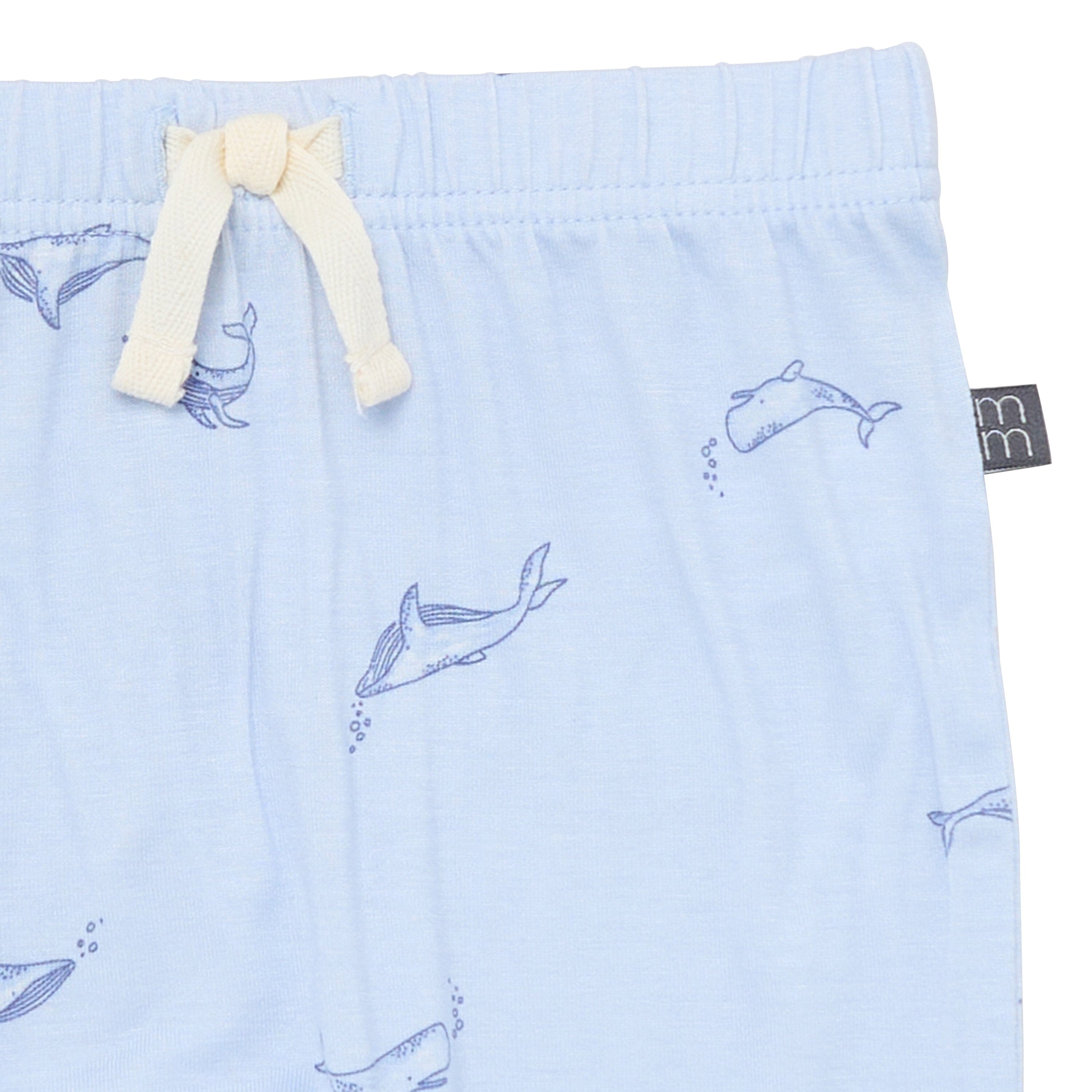 4-Piece Baby Boys Light Blue Whale Viscose Bodysuits and Pants Set
