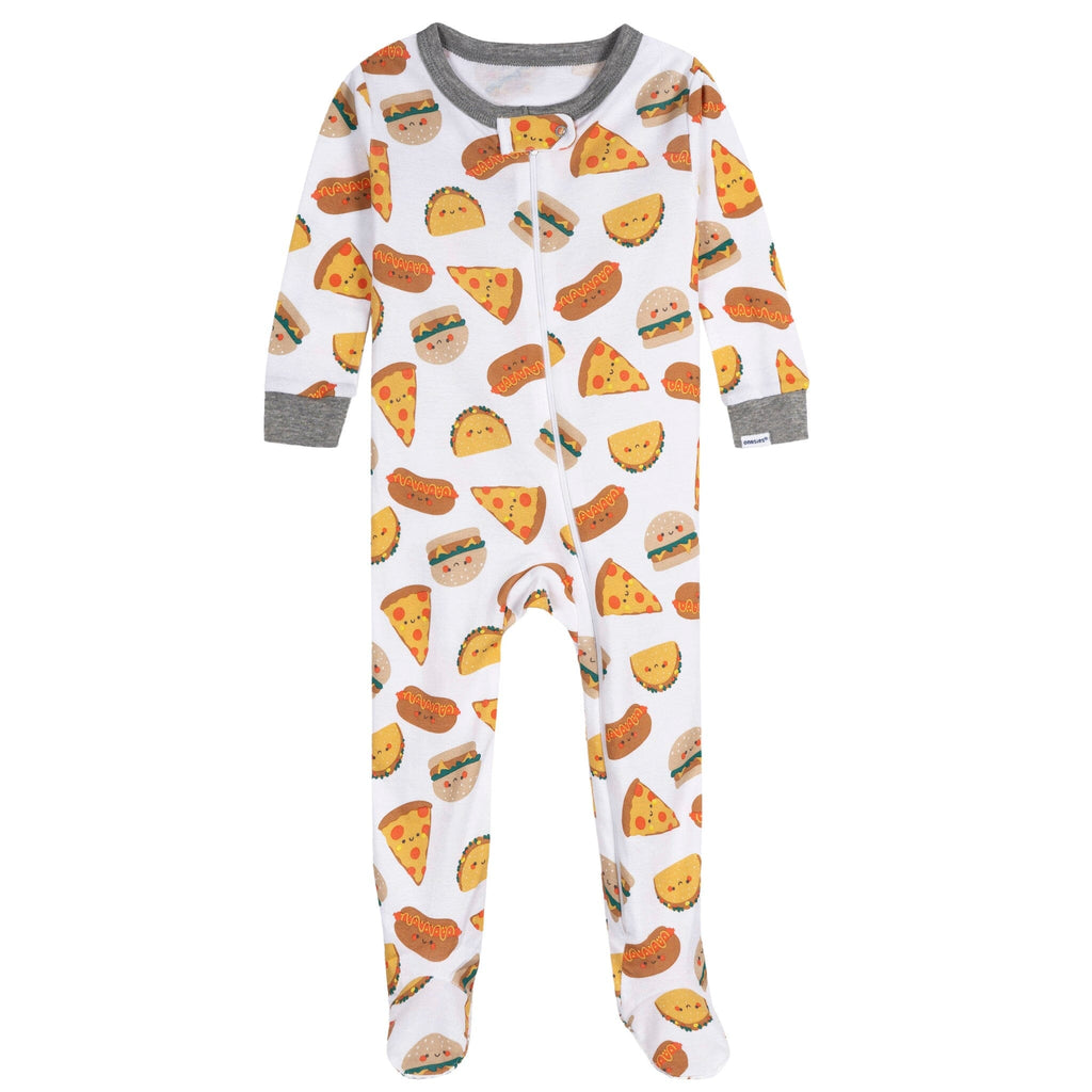 4-Pack Baby Boys Treats Snug Fit Footed Pajamas