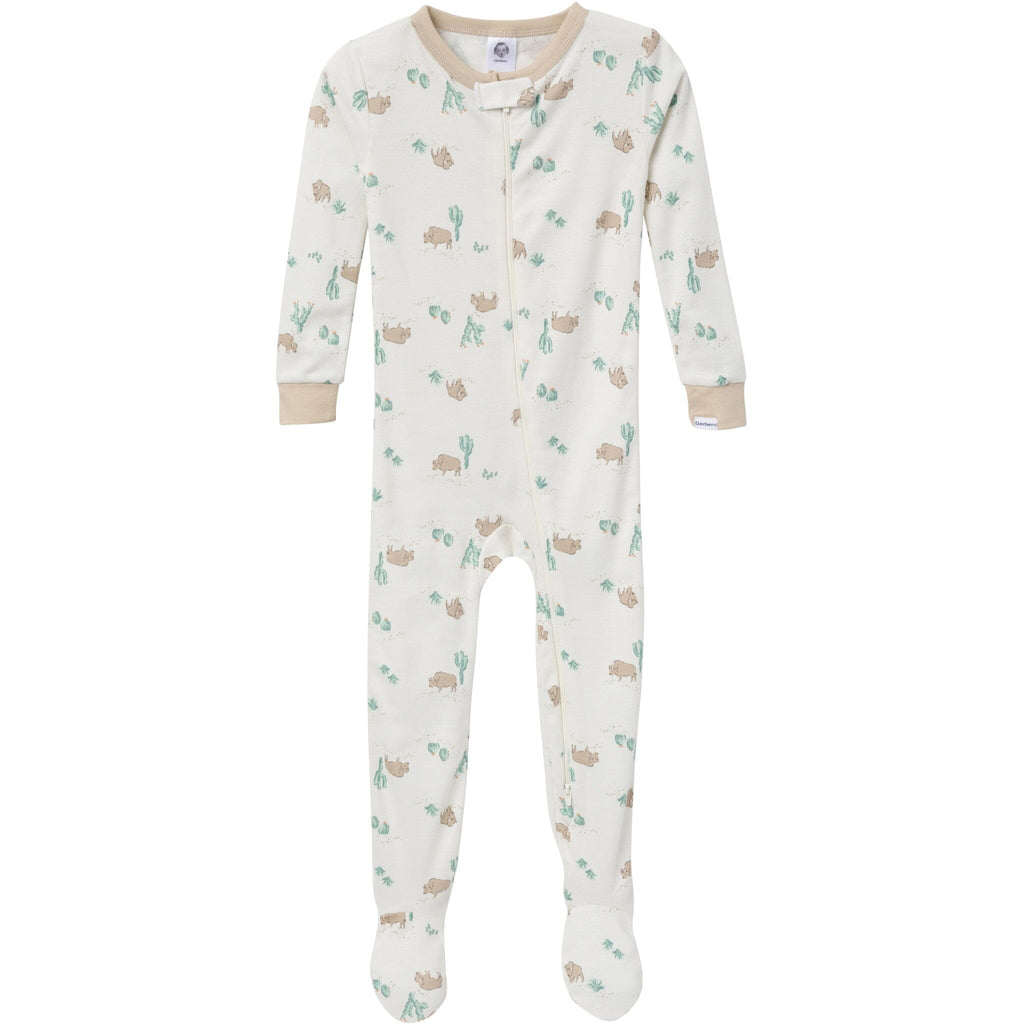 4-Pack Baby & Toddler Boys Desert Animals Snug Fit Footed Pajamas