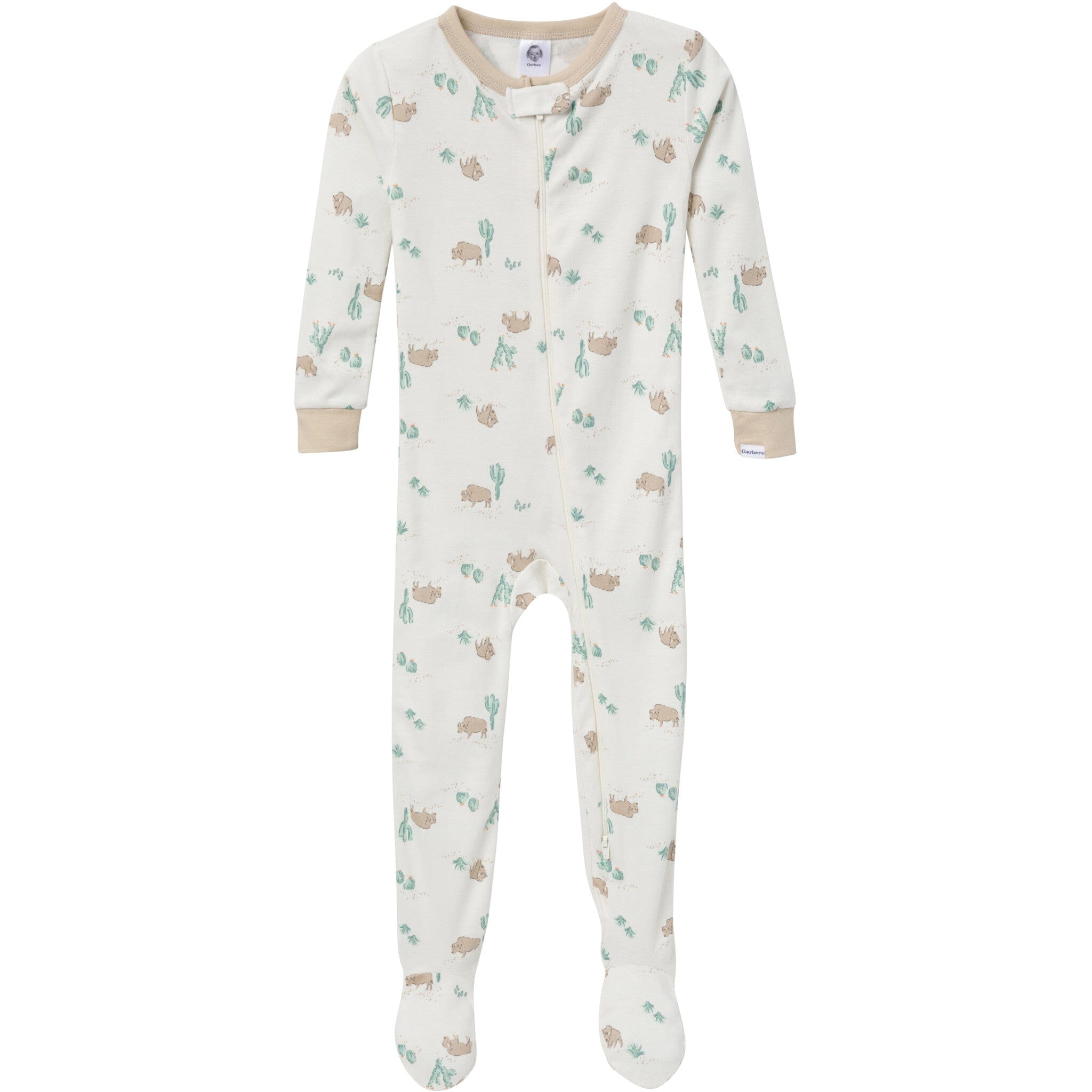 4-Pack Baby & Toddler Boys Desert Animals Snug Fit Footed Pajamas
