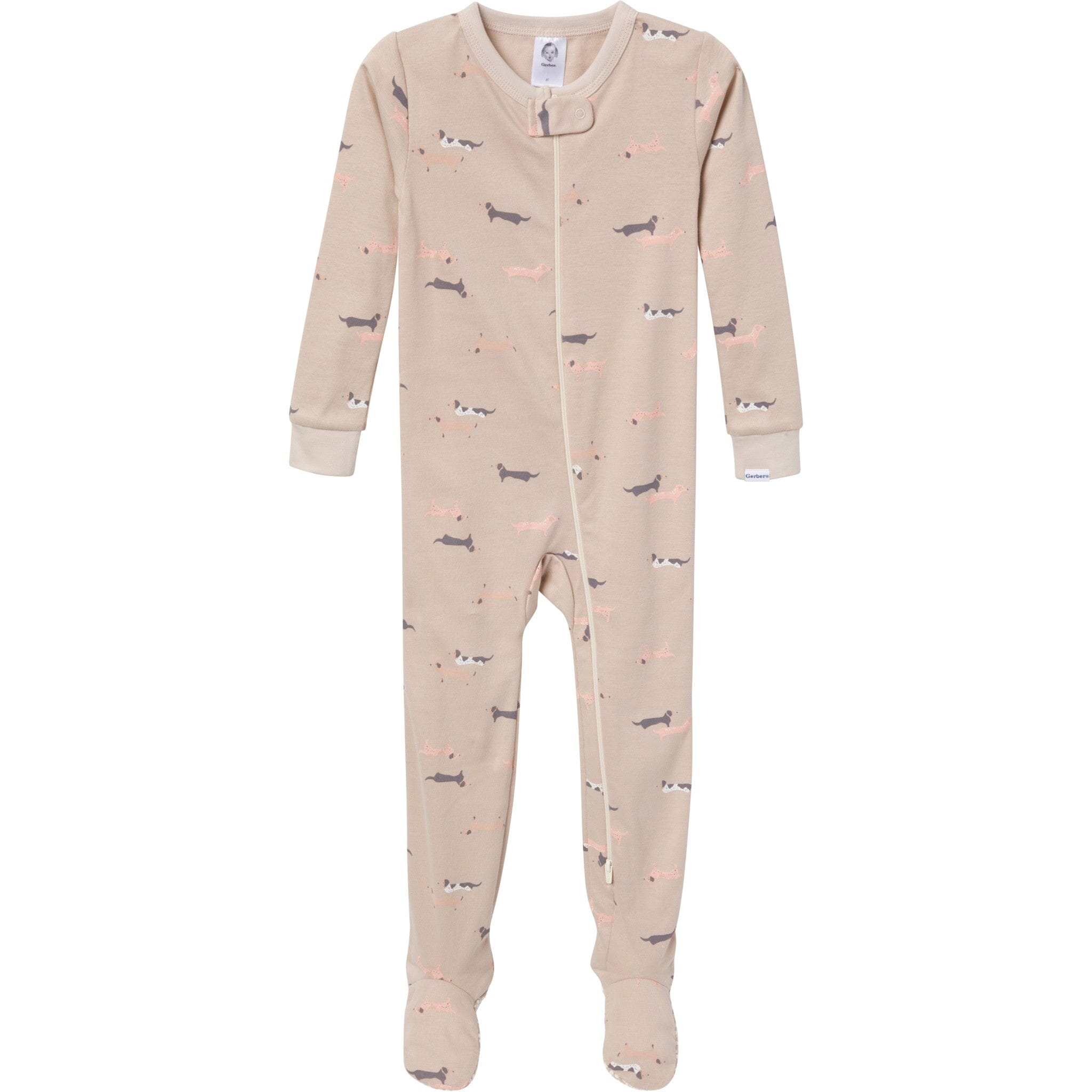 4-Pack Baby & Toddler Neutral Dog Snug Fit Footed Pajamas