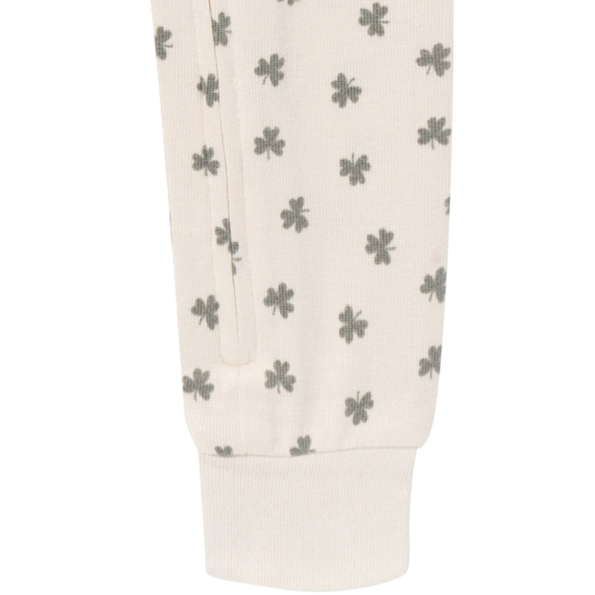 Baby & Toddler Neutral Beige Shamrock Snug Fitting Footless Hacci Pajamas