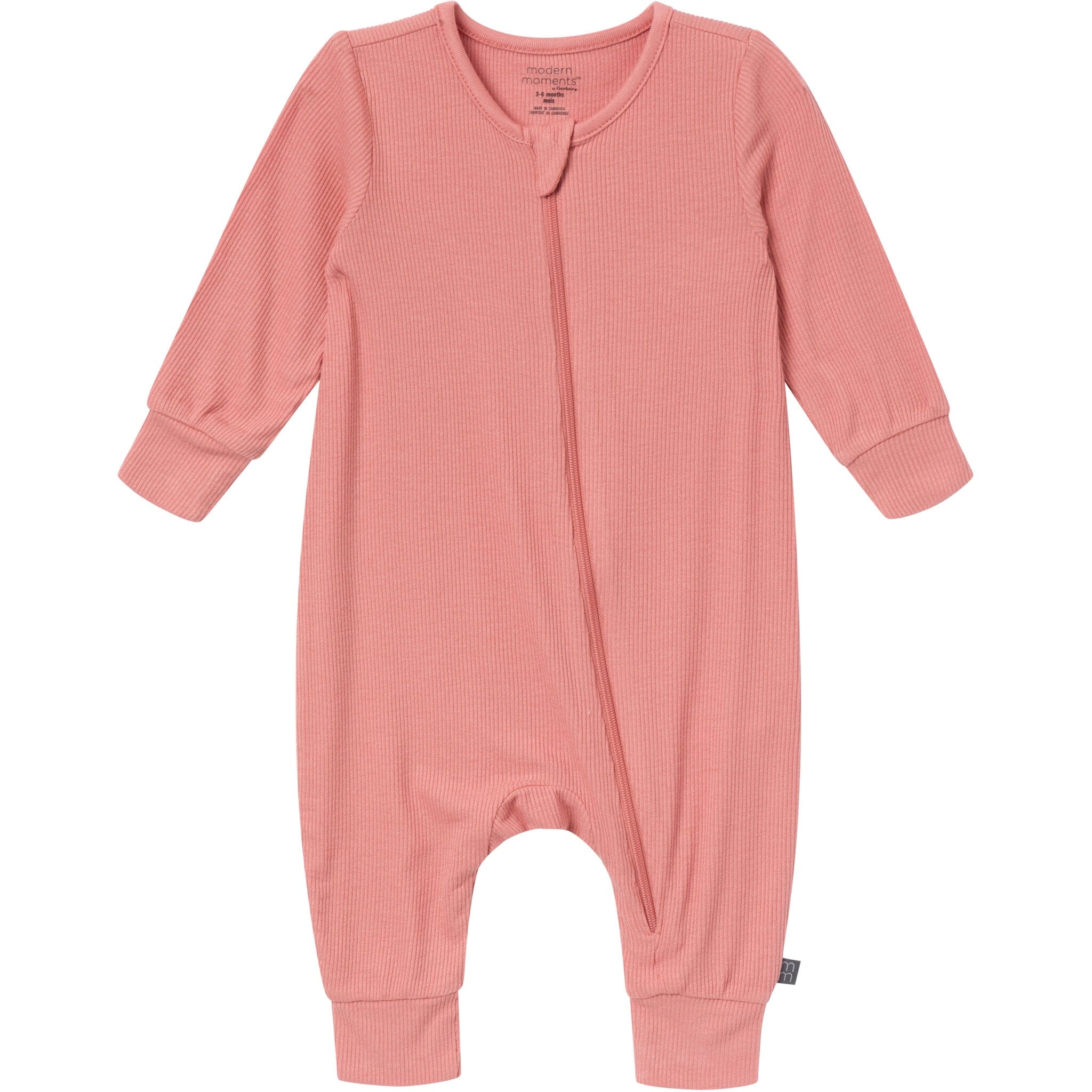 2-Pack Baby Neutral Pasta Dinner Zip Front Viscose Rompers
