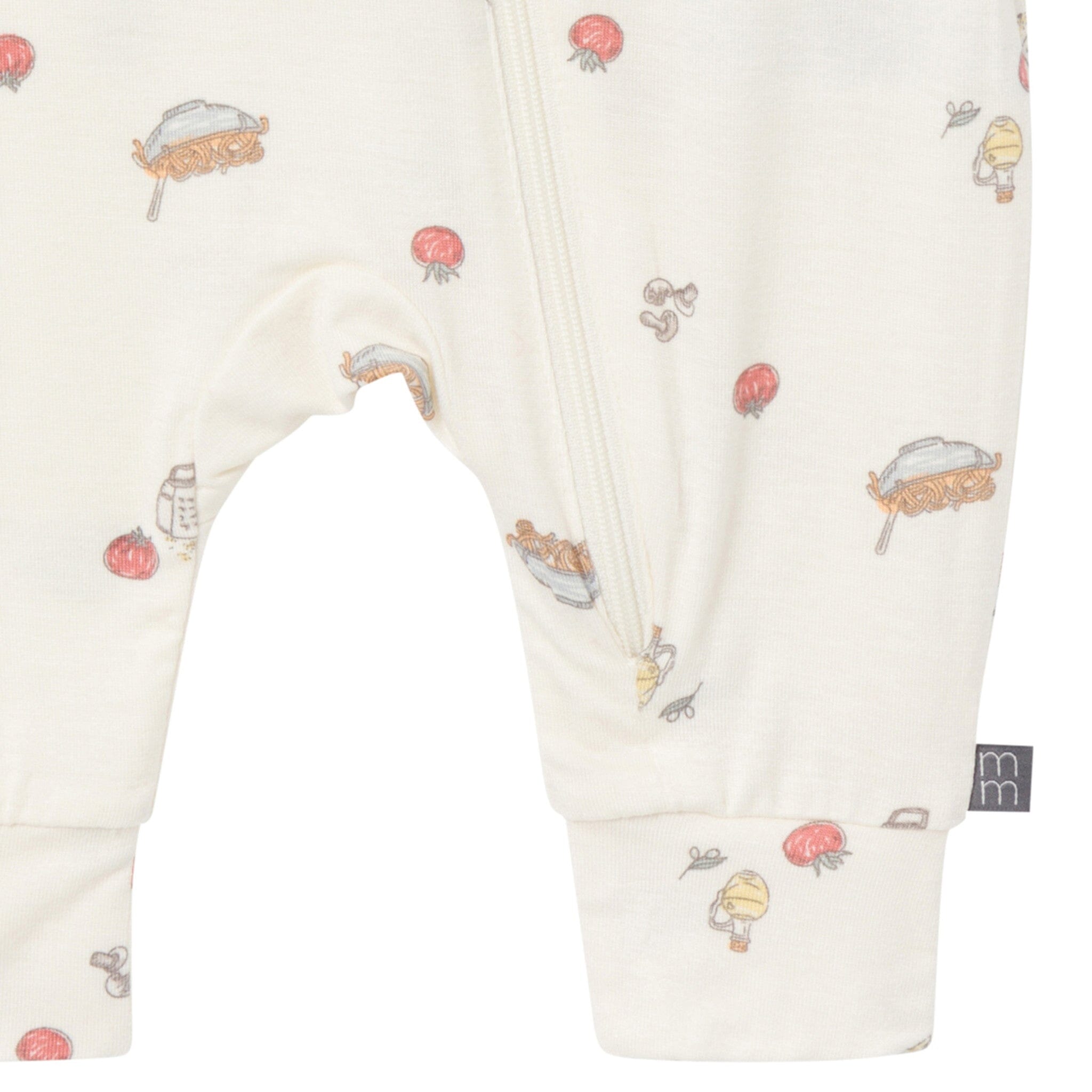 2-Pack Baby Neutral Pasta Dinner Zip Front Viscose Rompers